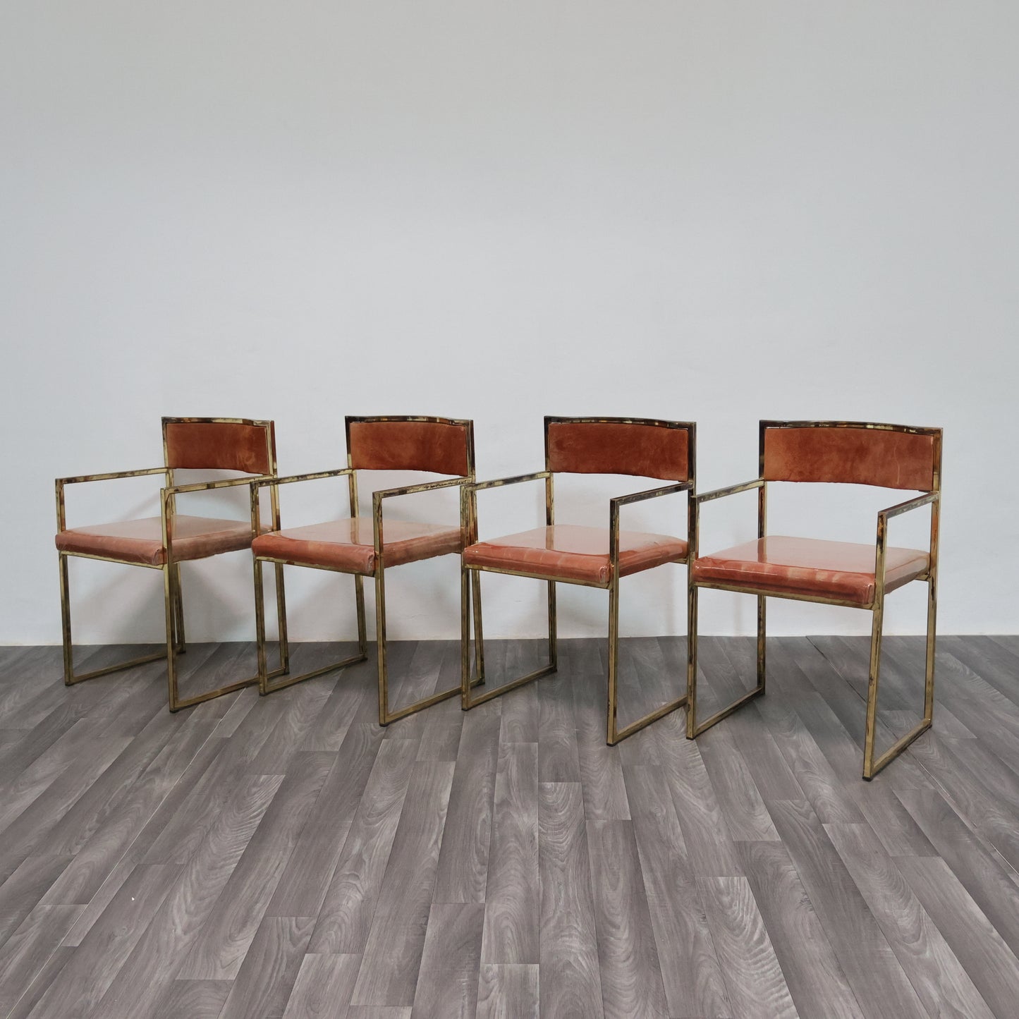 Set Di 4 Poltroncine Da Pranzo Hollywood Regency Anni 70 Modernariato