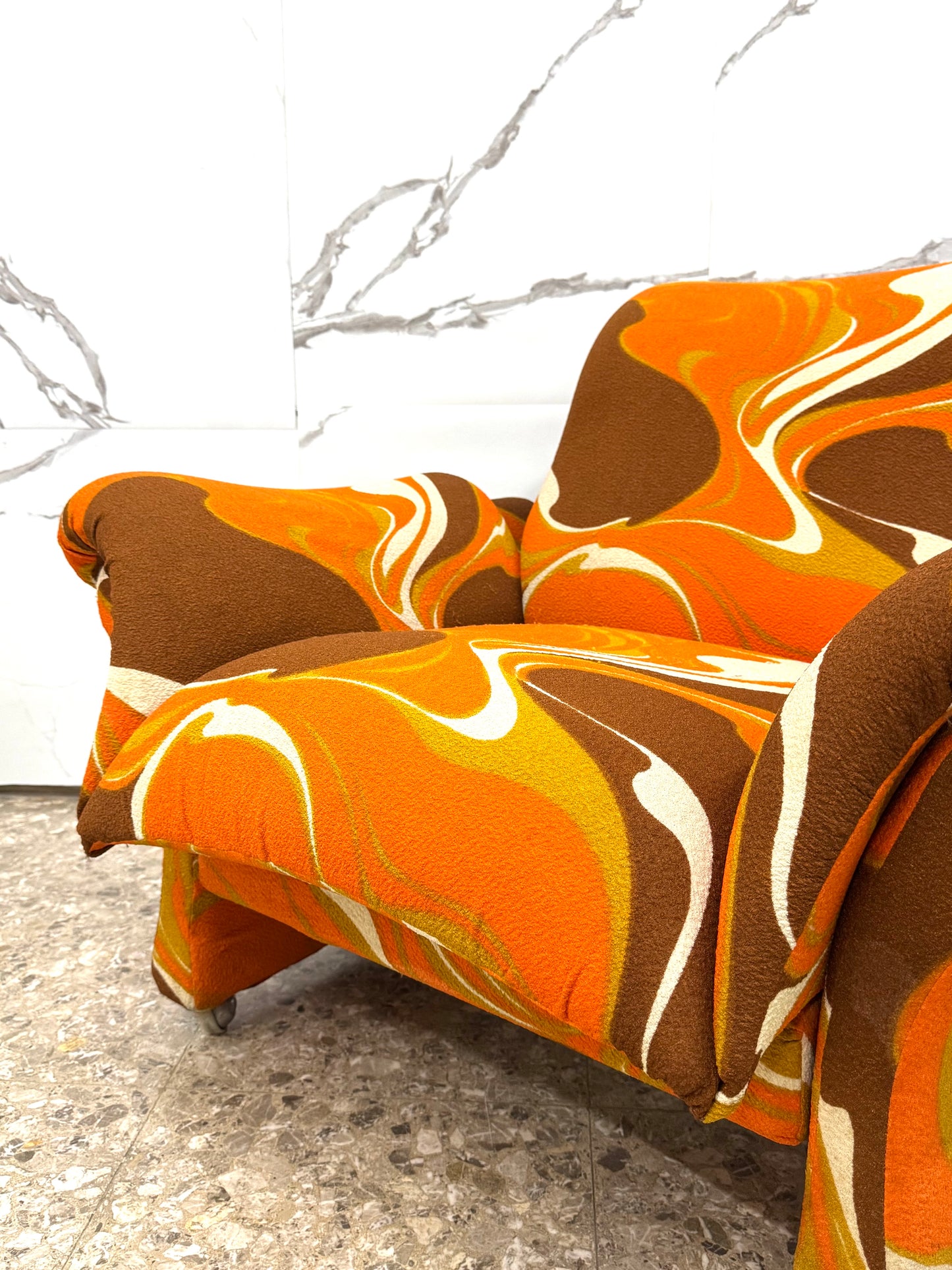 POLTRONA DI GUARNACCI , PADOVANO E VAGNONI 1P “IONICA” ANNI 70 DESIGN SPACE AGE