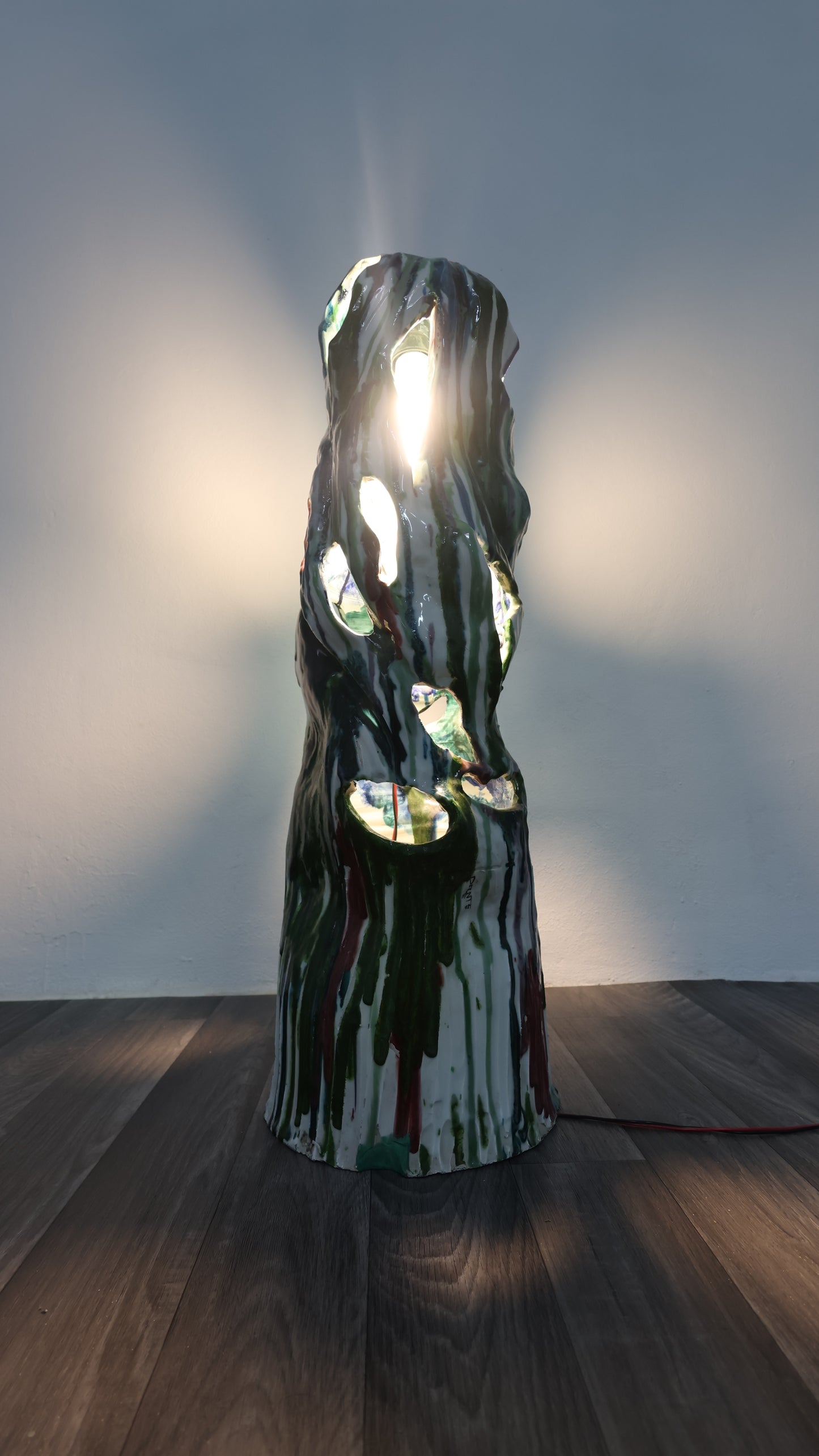 Ernesto Treccani Attr. Lampada Da Tavolo O Da Terra Ceramica Design Modernariato