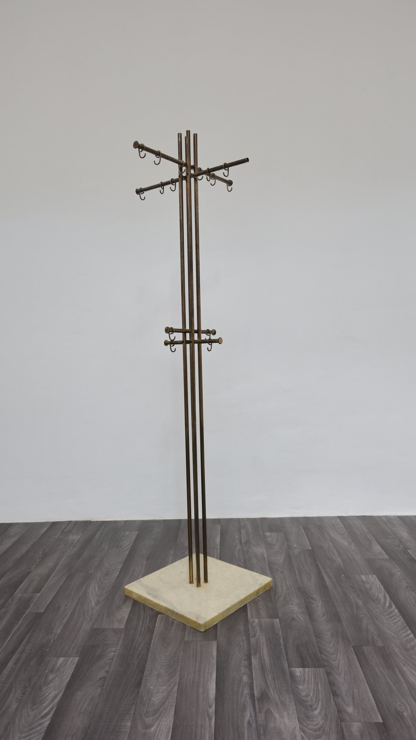 Renato Zevi Metalarte Appendiabiti Marmo E Ottone Design Modernariato