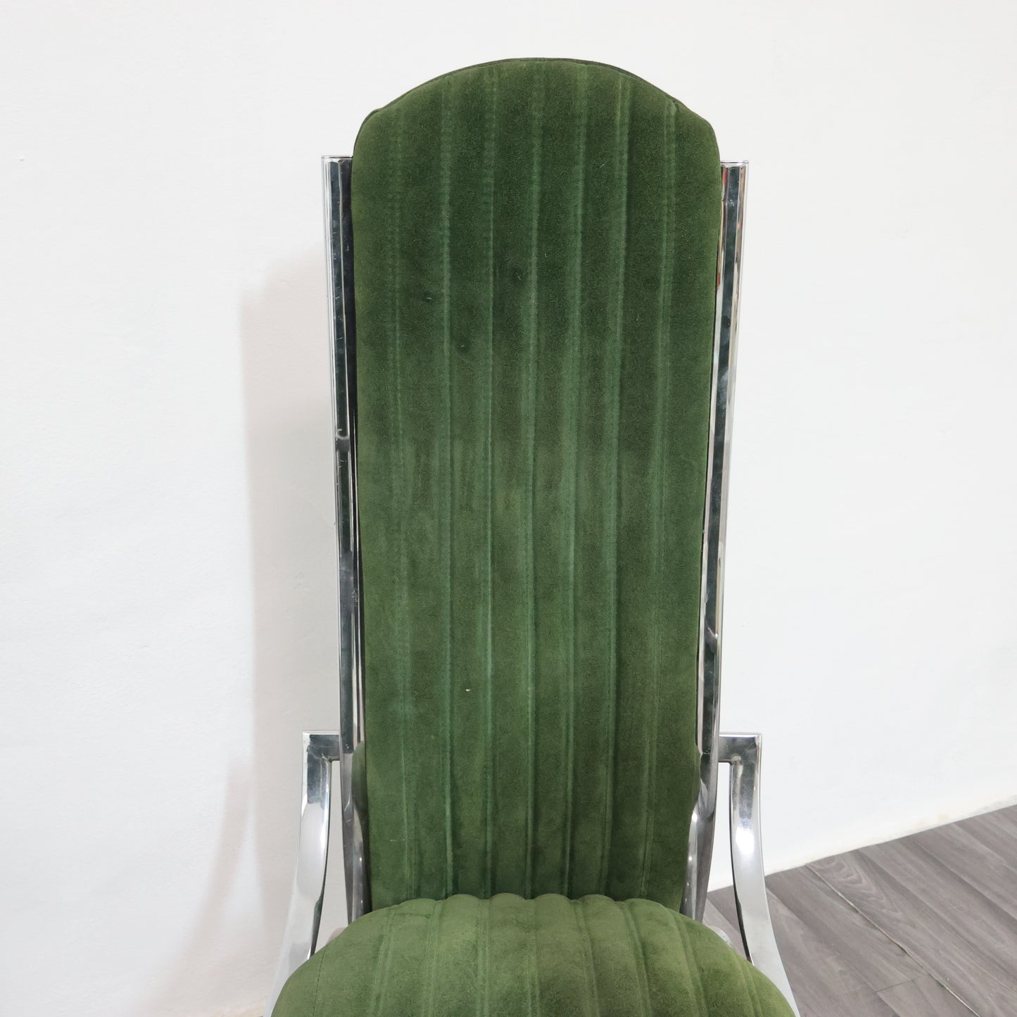 Set Da 4 Sedie Da Pranzo In Acciaio E Alcantara Anni ‘70