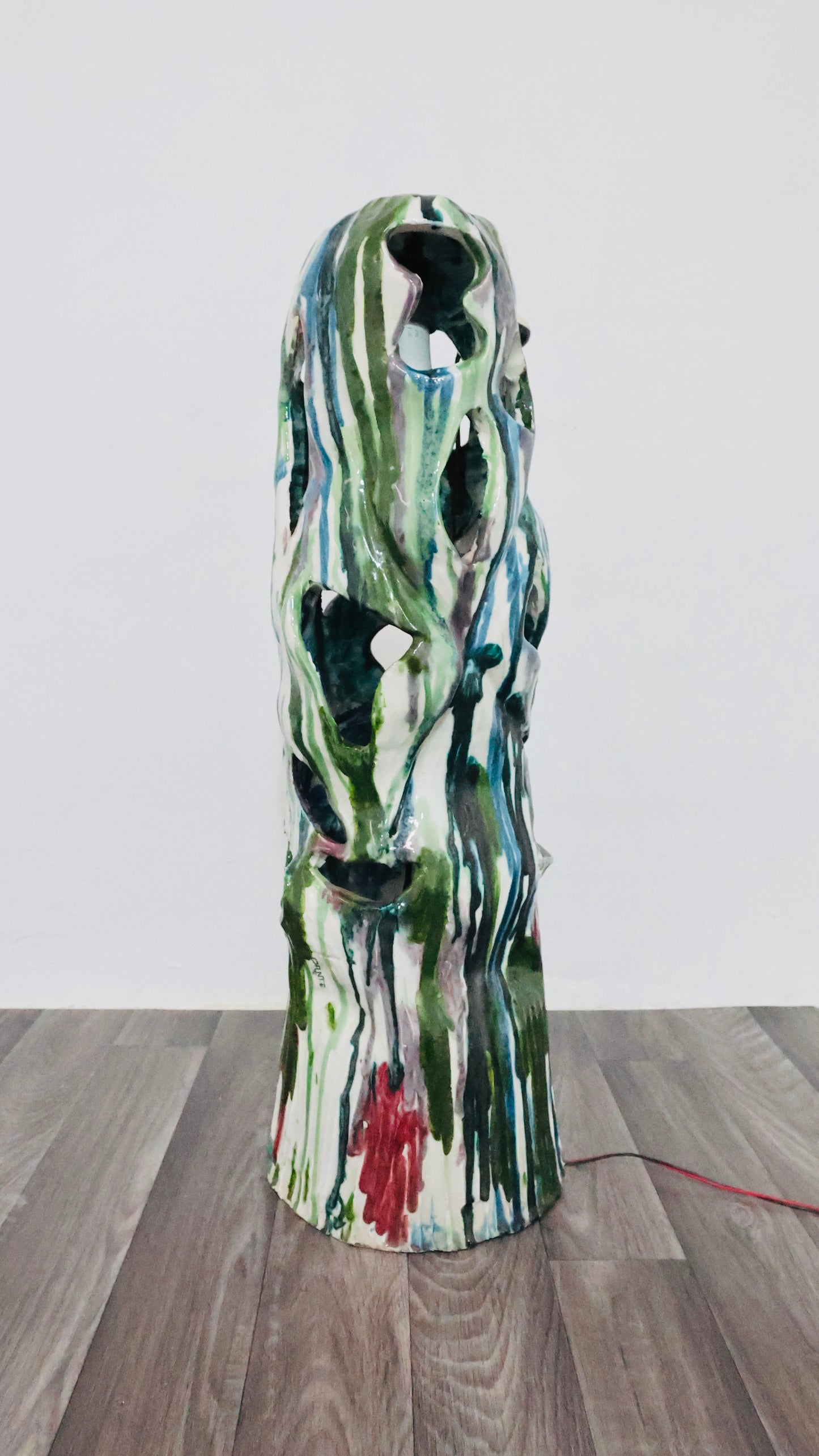 Ernesto Treccani Attr. Lampada Da Tavolo O Da Terra Ceramica Design Modernariato