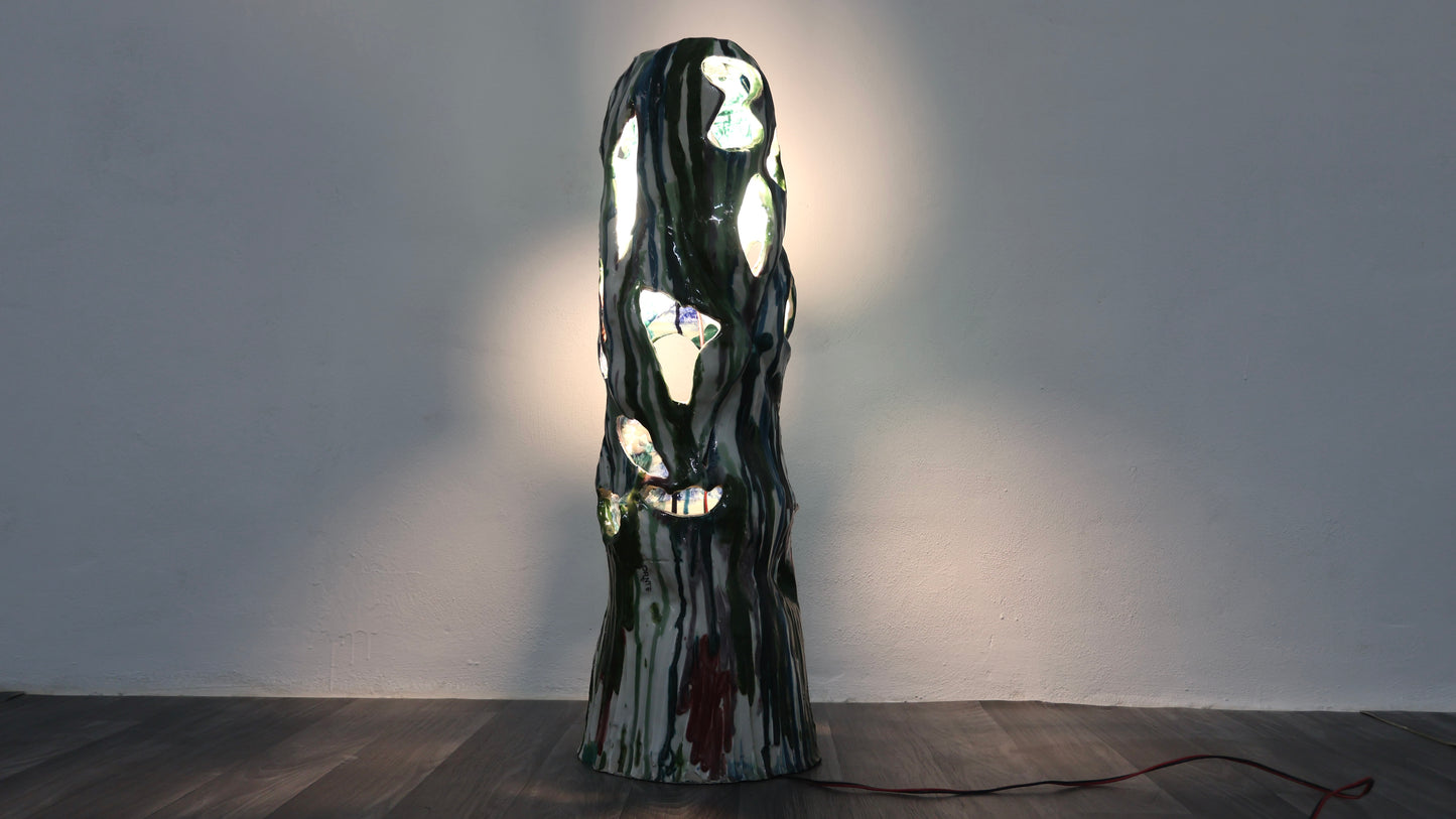 Ernesto Treccani Attr. Lampada Da Tavolo O Da Terra Ceramica Design Modernariato