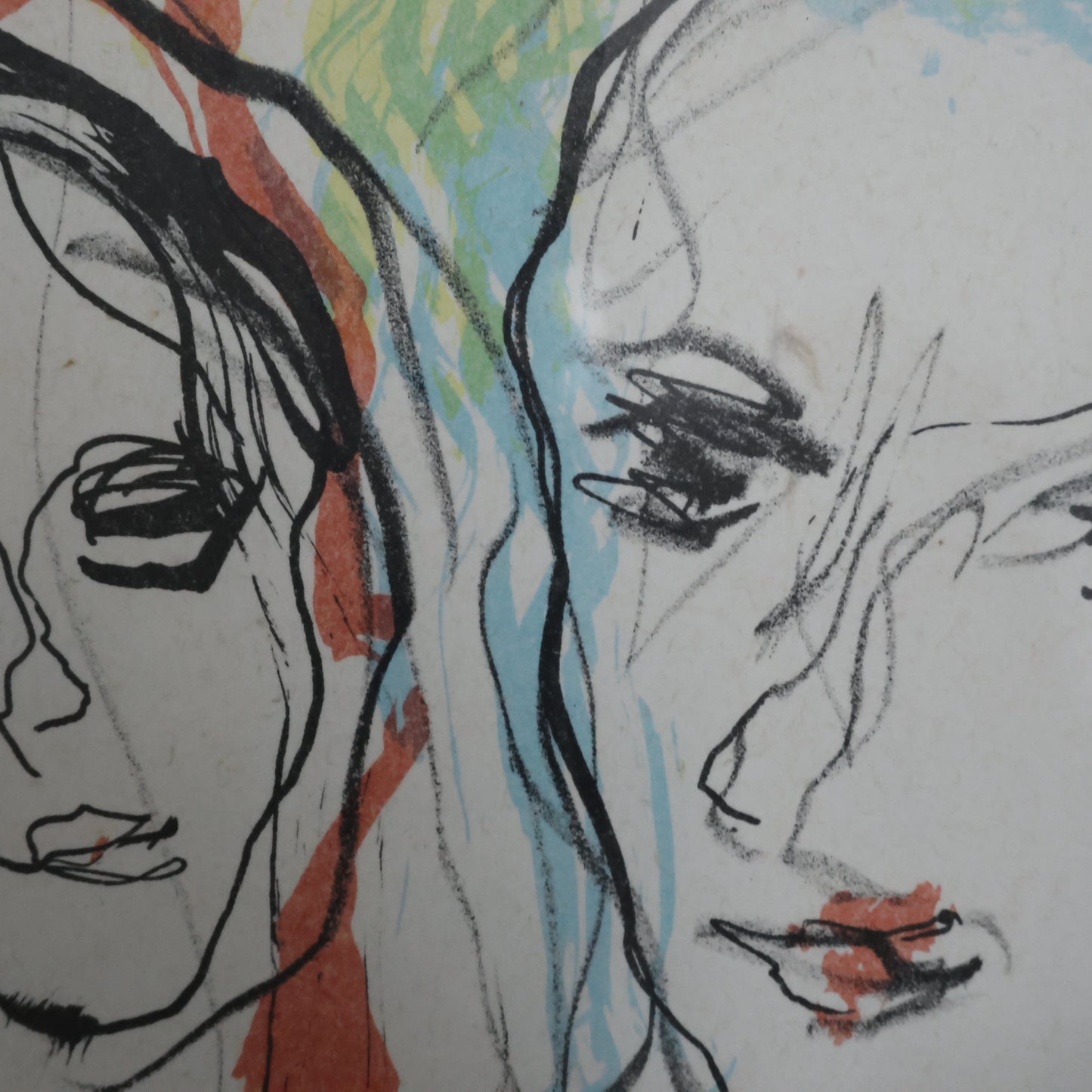 Litografia Ernesto Treccani Madre E Figlio Anni ‘70 66/100