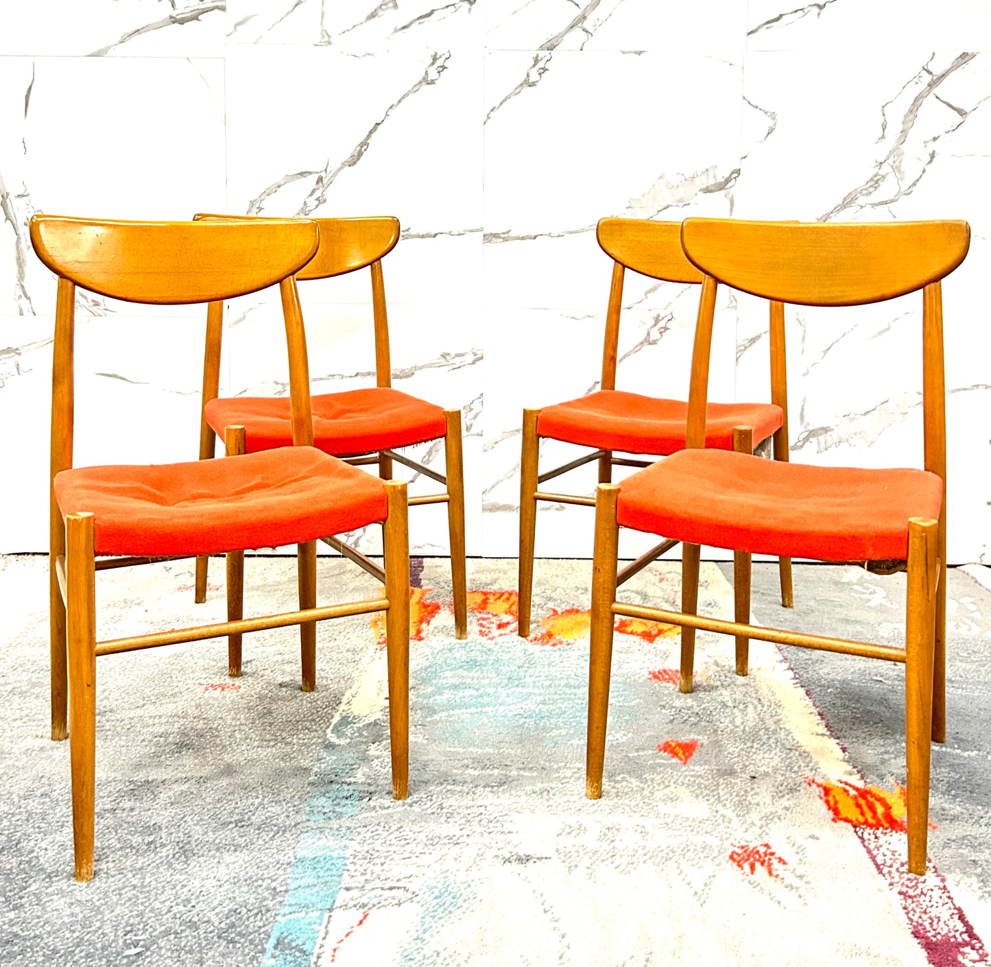 Set Da Pranzo 4 Sedie Design Scandinavo Anni ‘60 Design Modernariato