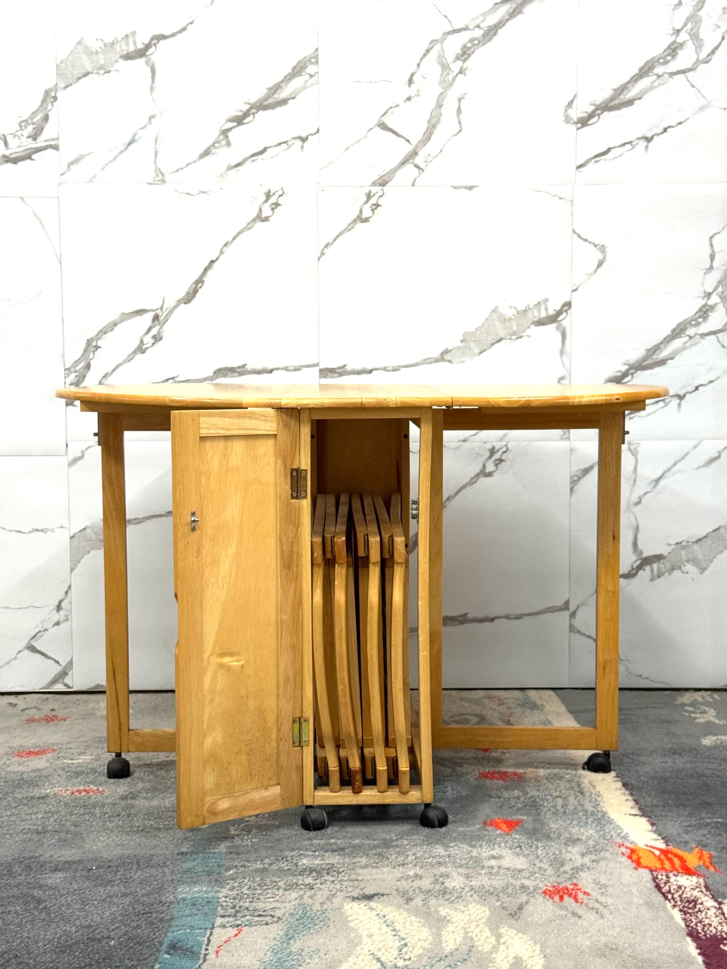 Set Tavolo E Sedie Richiudibile Design Scandinavo Anni 80 Modernariato