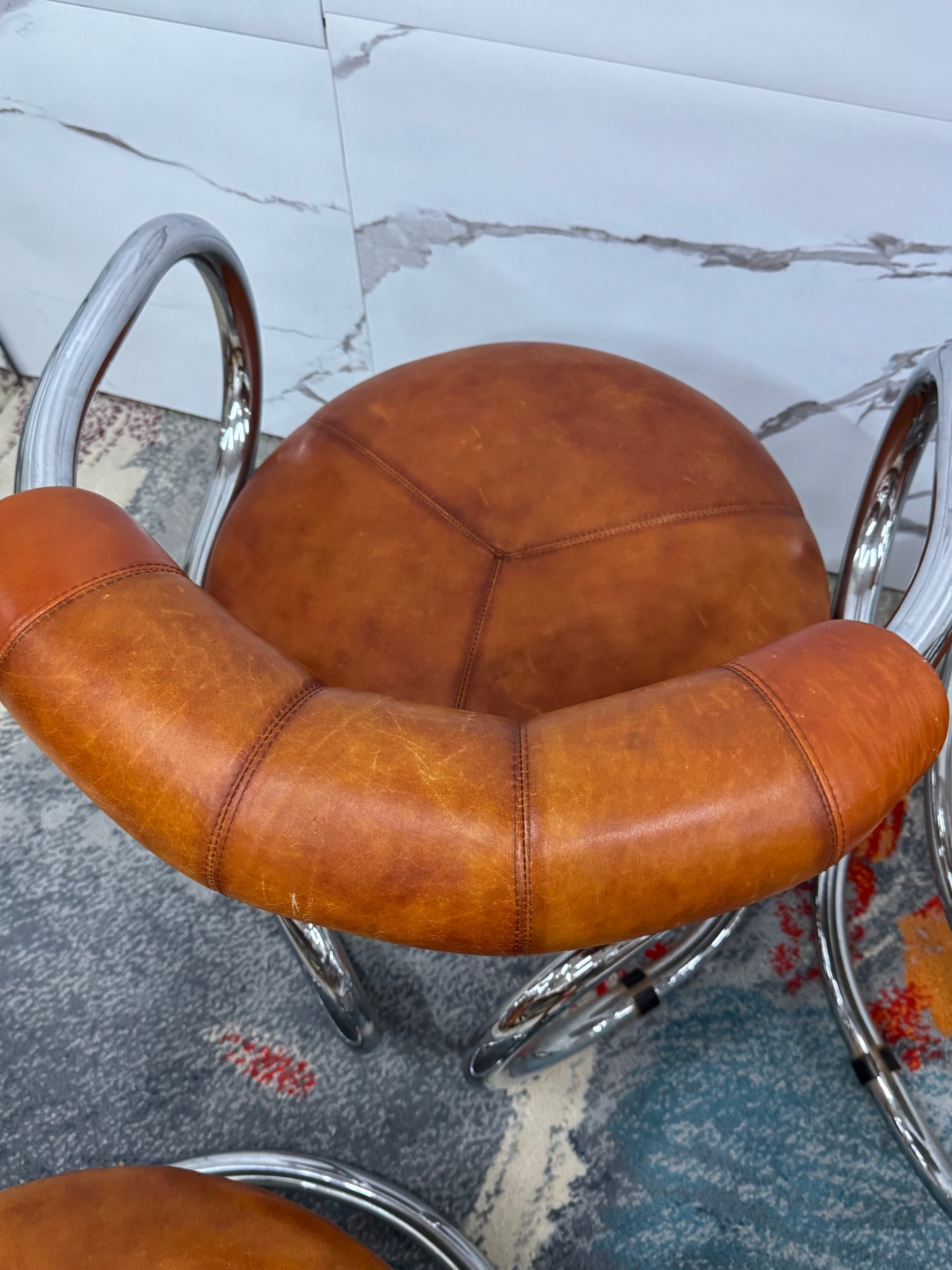 Rudi Bonzanini Tecnosalotto Set Da 4 Poltroncine Design Anni ‘70 Modernariato