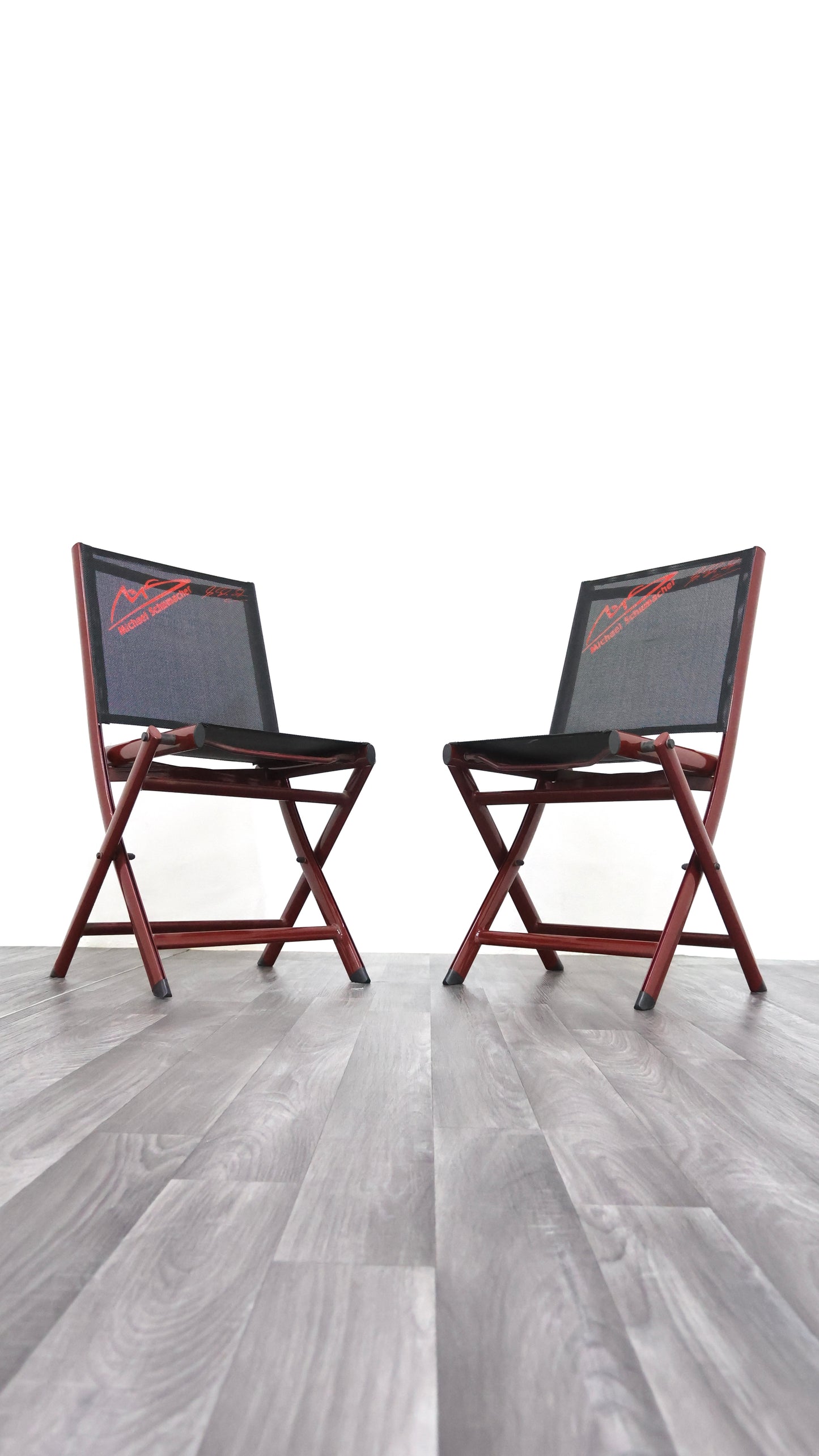 michael schumacher Coppia Di Sedie Richiudibili Merchandising Ufficiale 2000