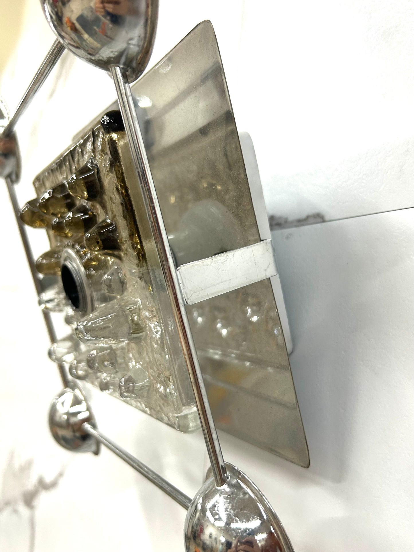 Lampada da parete in vetro di Murano nello stile di Toni Zuccheri per Mazzega