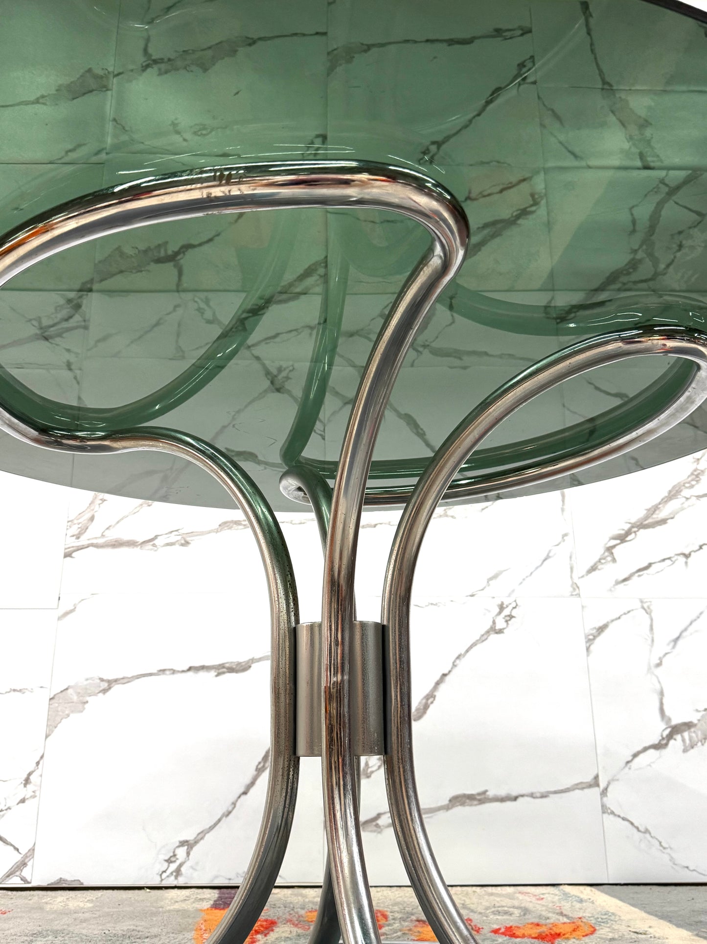Giotto Stoppino Tavolo Da Pranzo Acciaio Design Anni ‘70 Modernariato