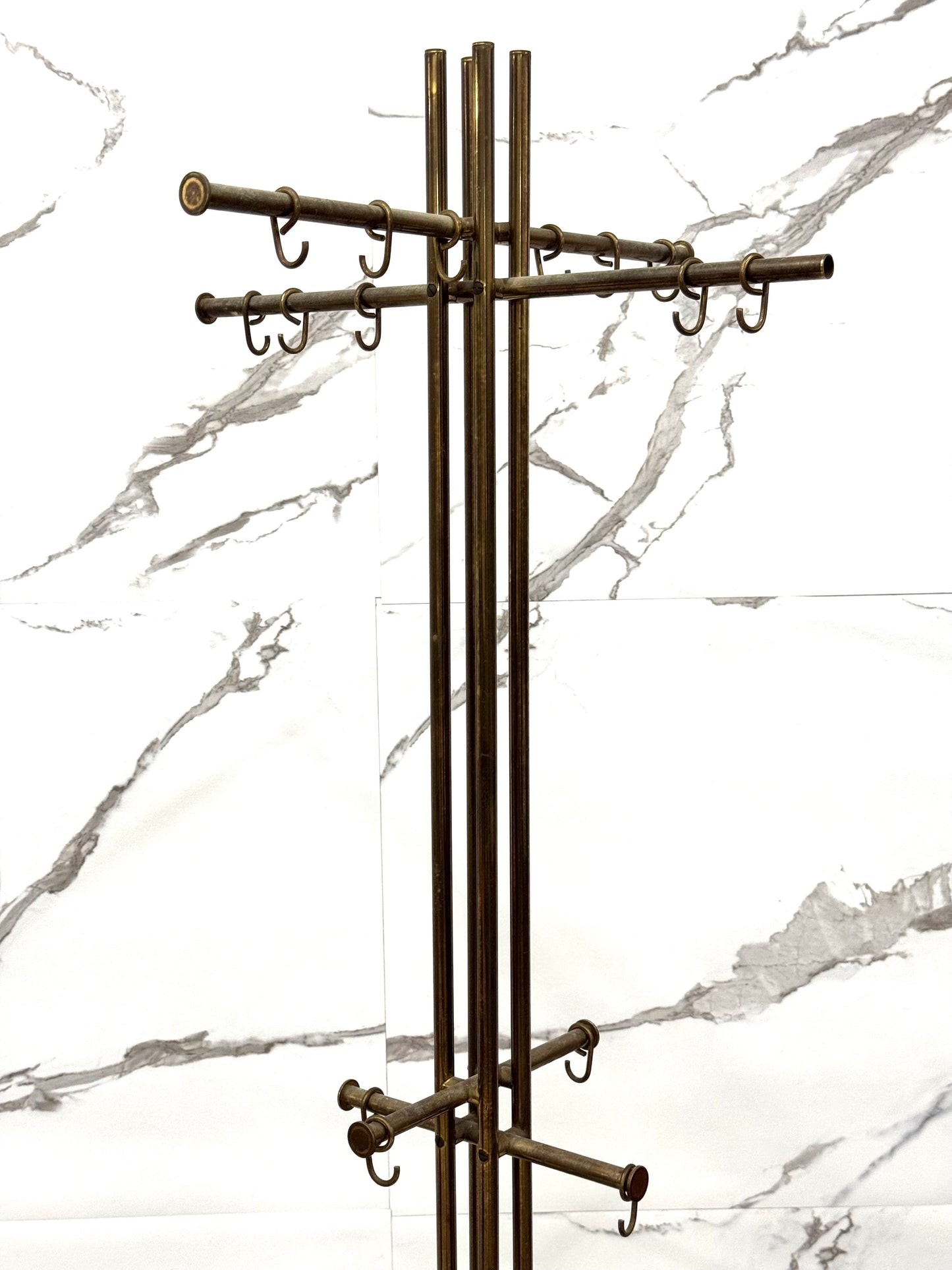 Renato Zevi Metalarte Appendiabiti Marmo E Ottone Design Modernariato