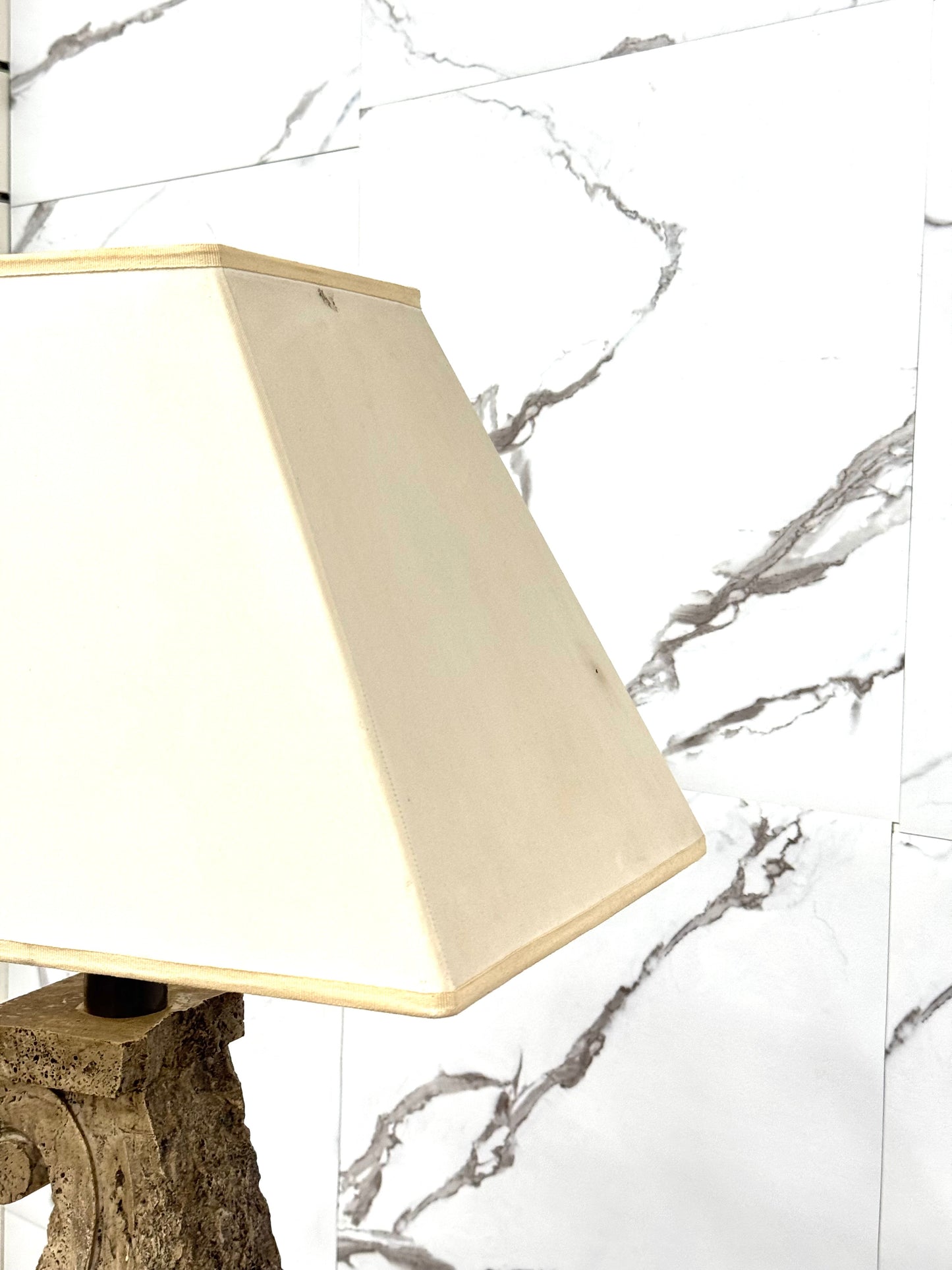 XXL TABLE LAMP STONE TRAVERTINE HOLLYWOOD REGENCY LAMPE DE TABLE DESIGN