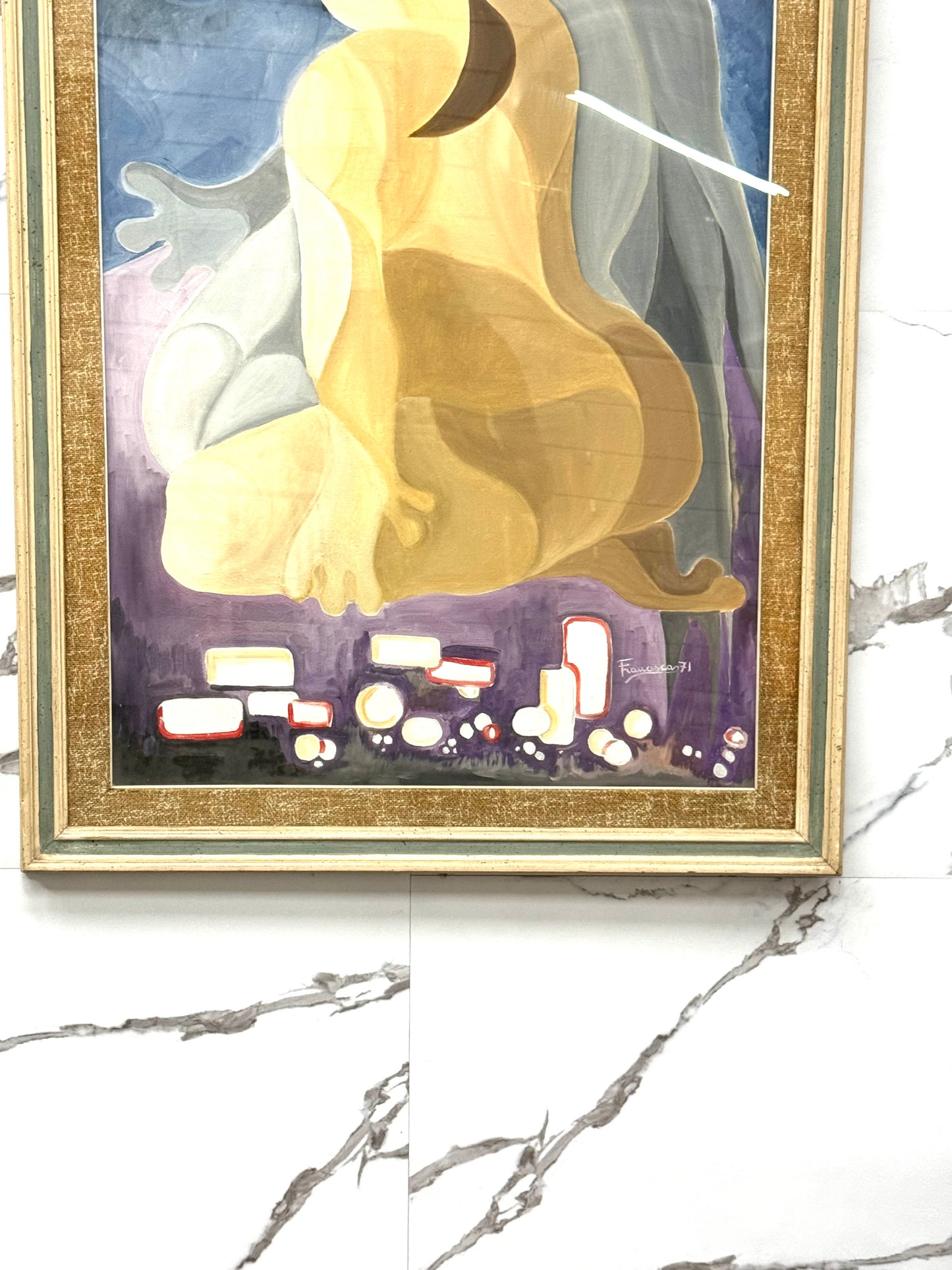 Quadro Retrò Nudo di Donna ispirata a Picasso 1971