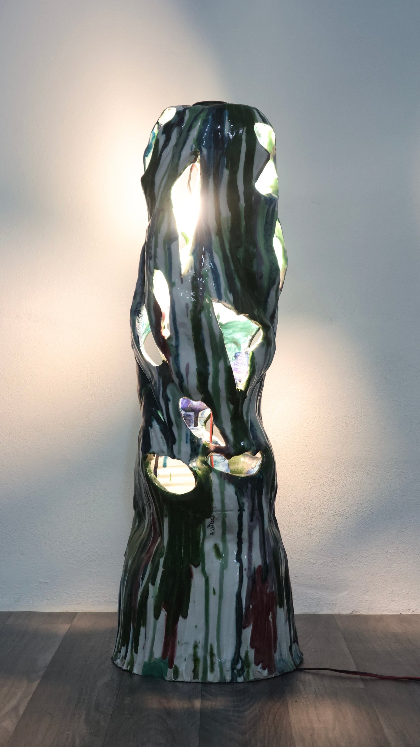 Ernesto Treccani Attr. Lampada Da Tavolo O Da Terra Ceramica Design Modernariato