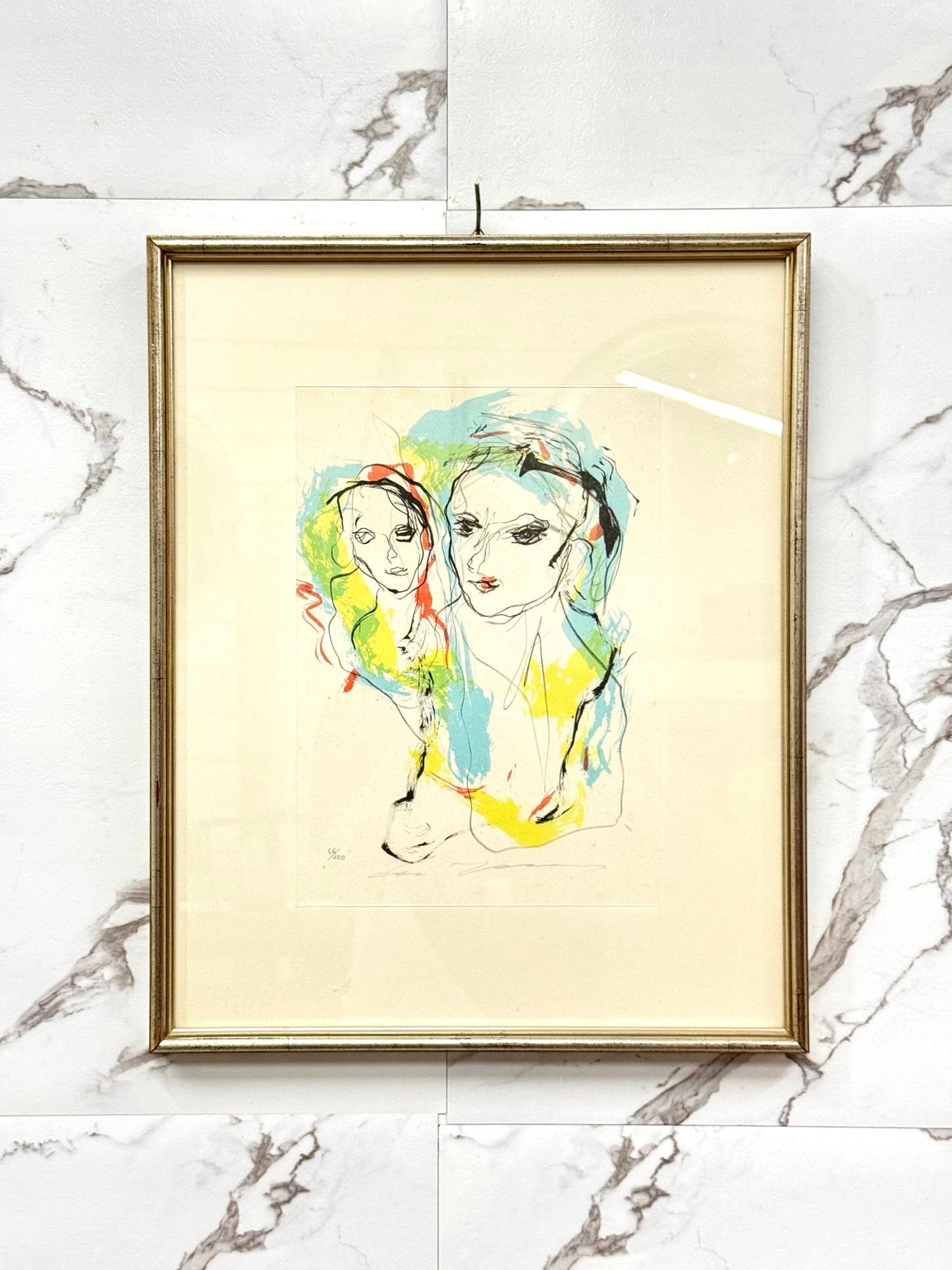 Litografia Ernesto Treccani Madre E Figlio Anni ‘70 66/100