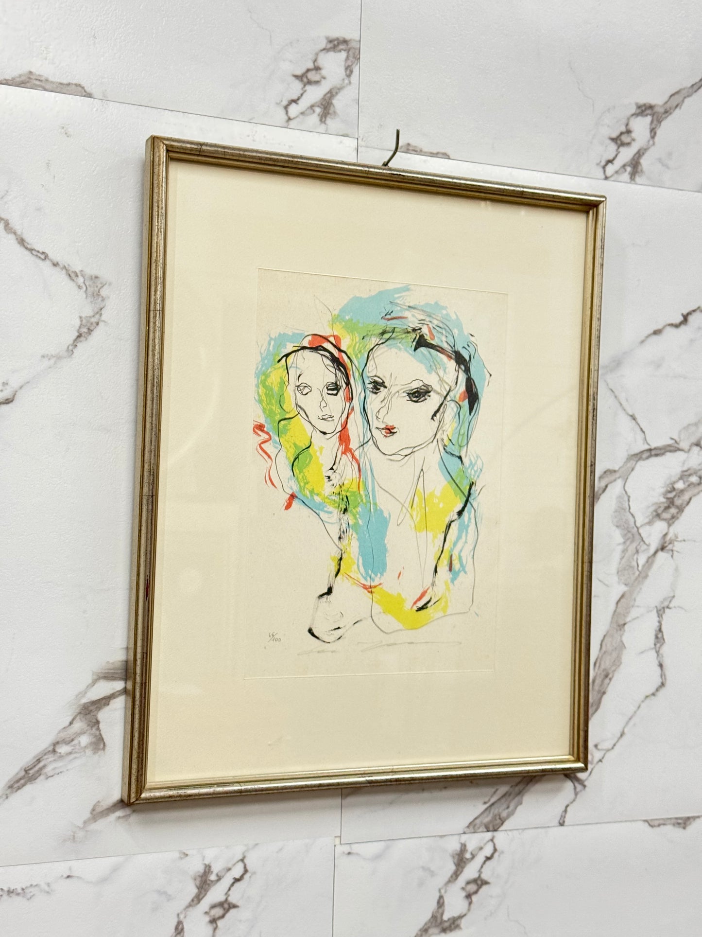 Litografia Ernesto Treccani Madre E Figlio Anni ‘70 66/100