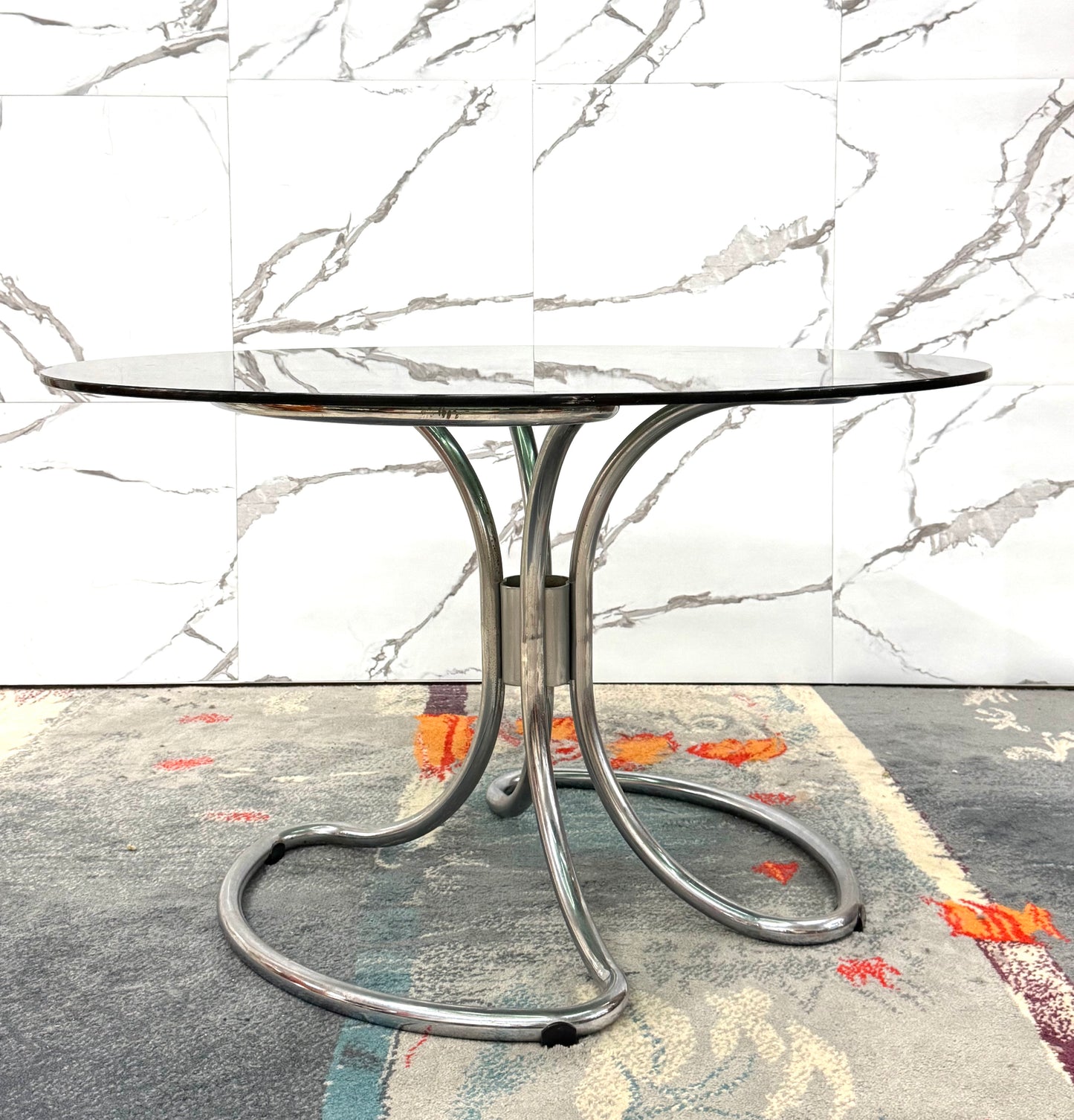Giotto Stoppino Tavolo Da Pranzo Acciaio Design Anni ‘70 Modernariato