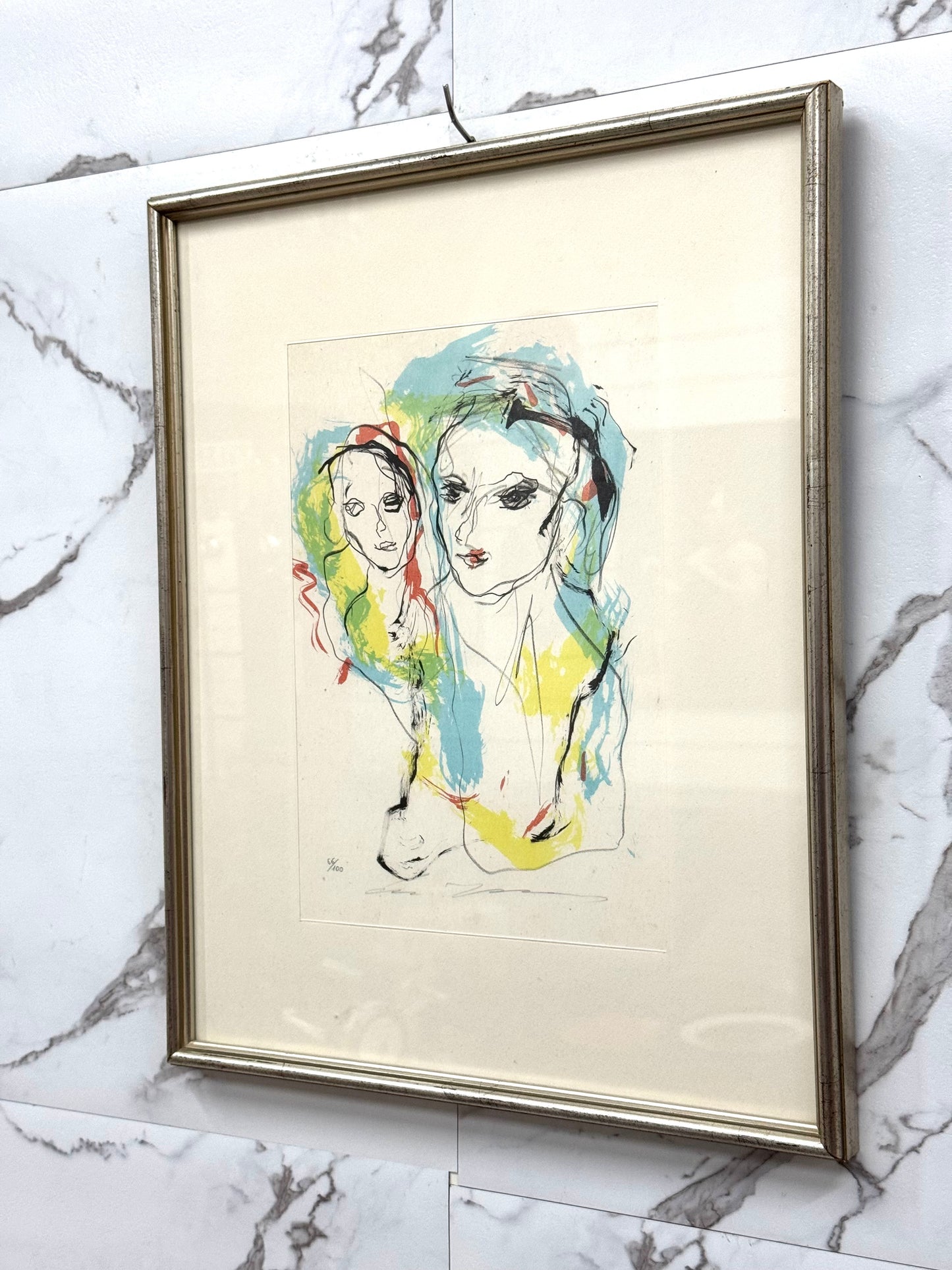 Litografia Ernesto Treccani Madre E Figlio Anni ‘70 66/100
