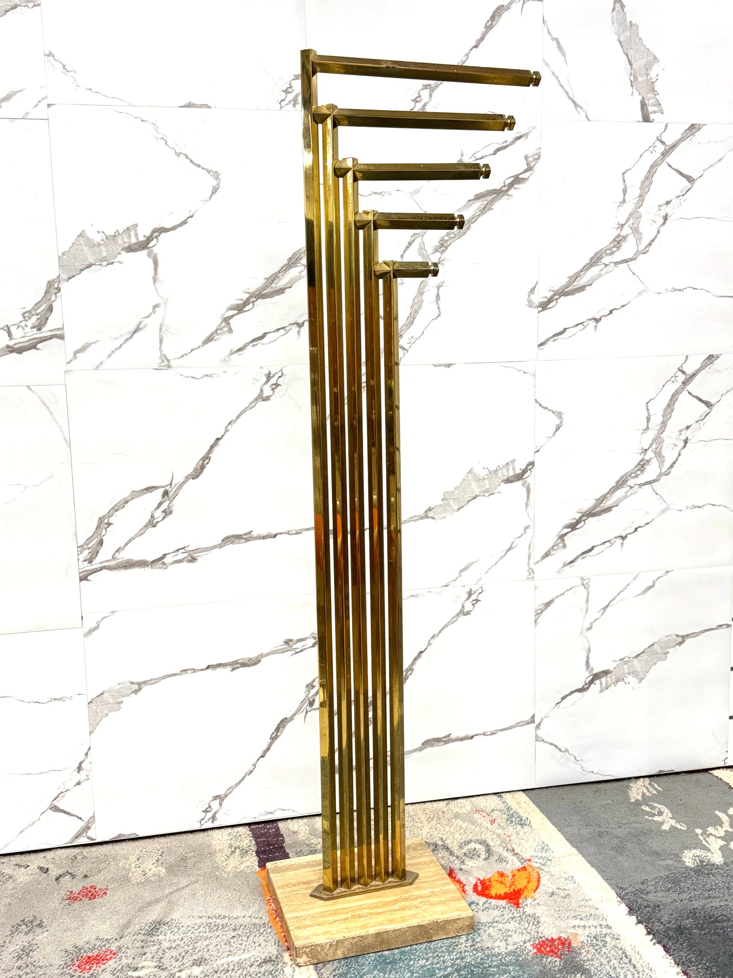 Appendiabiti Romeo Rega In Marmo E Ottone Anni ‘70 Design Modernariato Regency