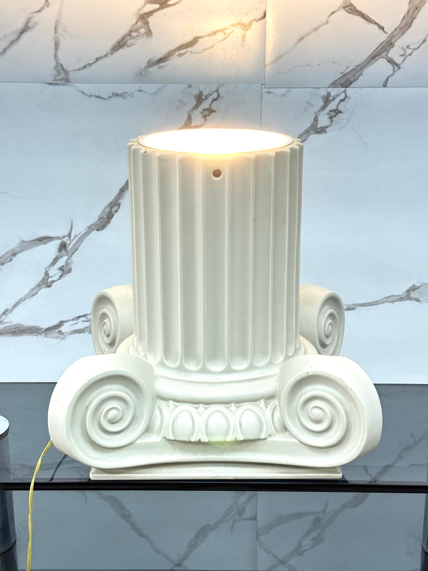 Lampada In Ceramica Capitello Greco Anni 80 Lampada Design