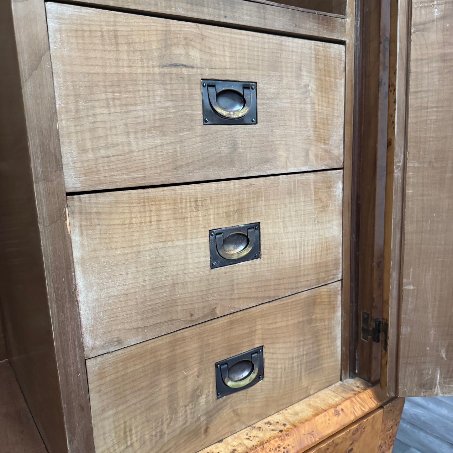 Armadio Cubista Art Decò In Radica Anni 40 Design Modernariato