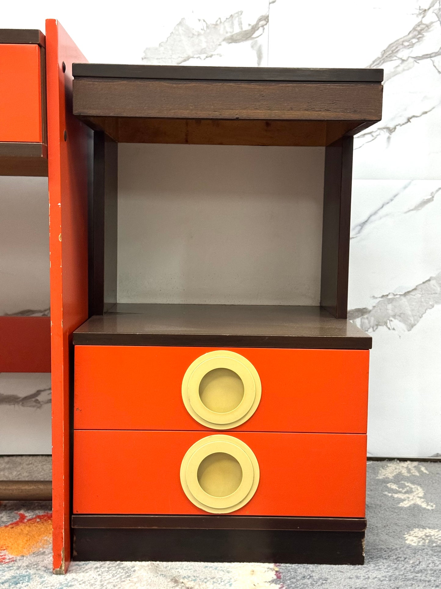 Scrivania Space Age Design In Legno Anni 70 Modernariato