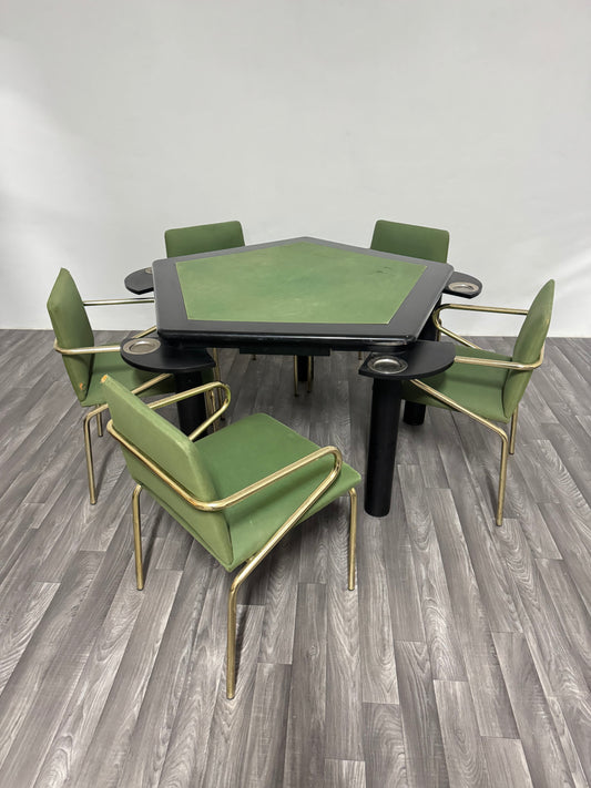 Set Tavolo Da Gioco Con 5 Sedie Modernariato Design Anni ‘70