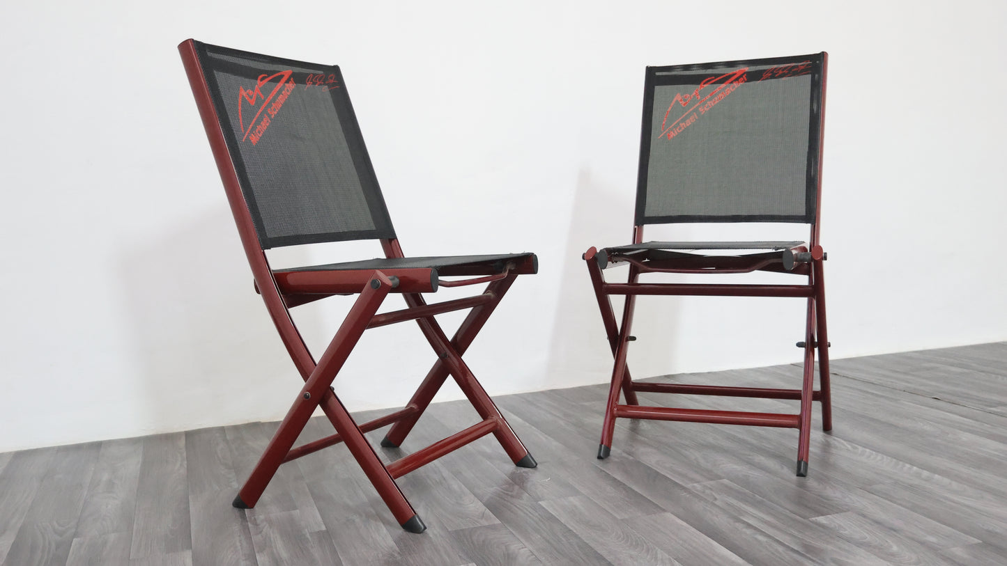 michael schumacher Coppia Di Sedie Richiudibili Merchandising Ufficiale 2000