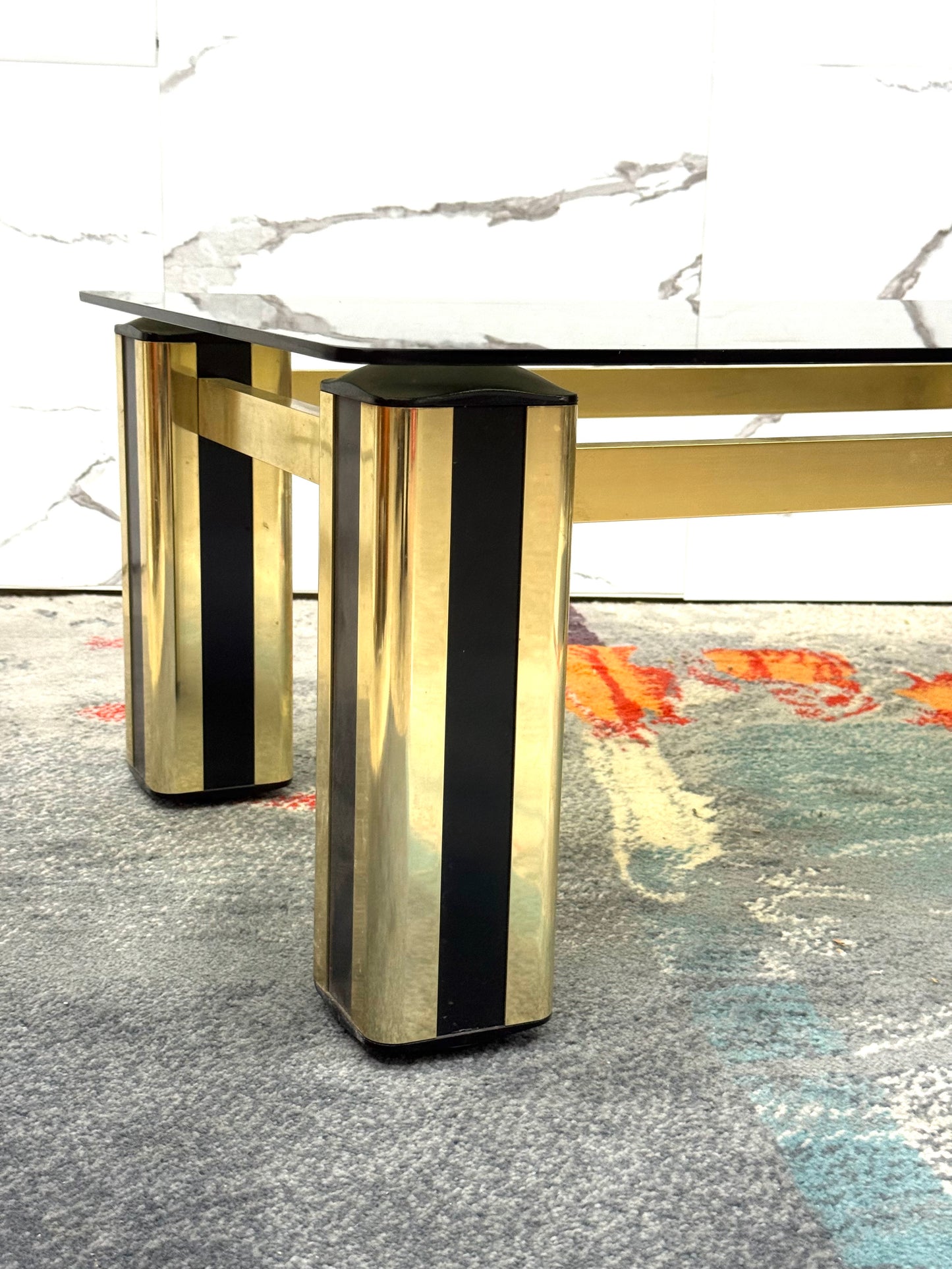 Tavolino da salotto Hollywood Regency design Modernariato 1970’s