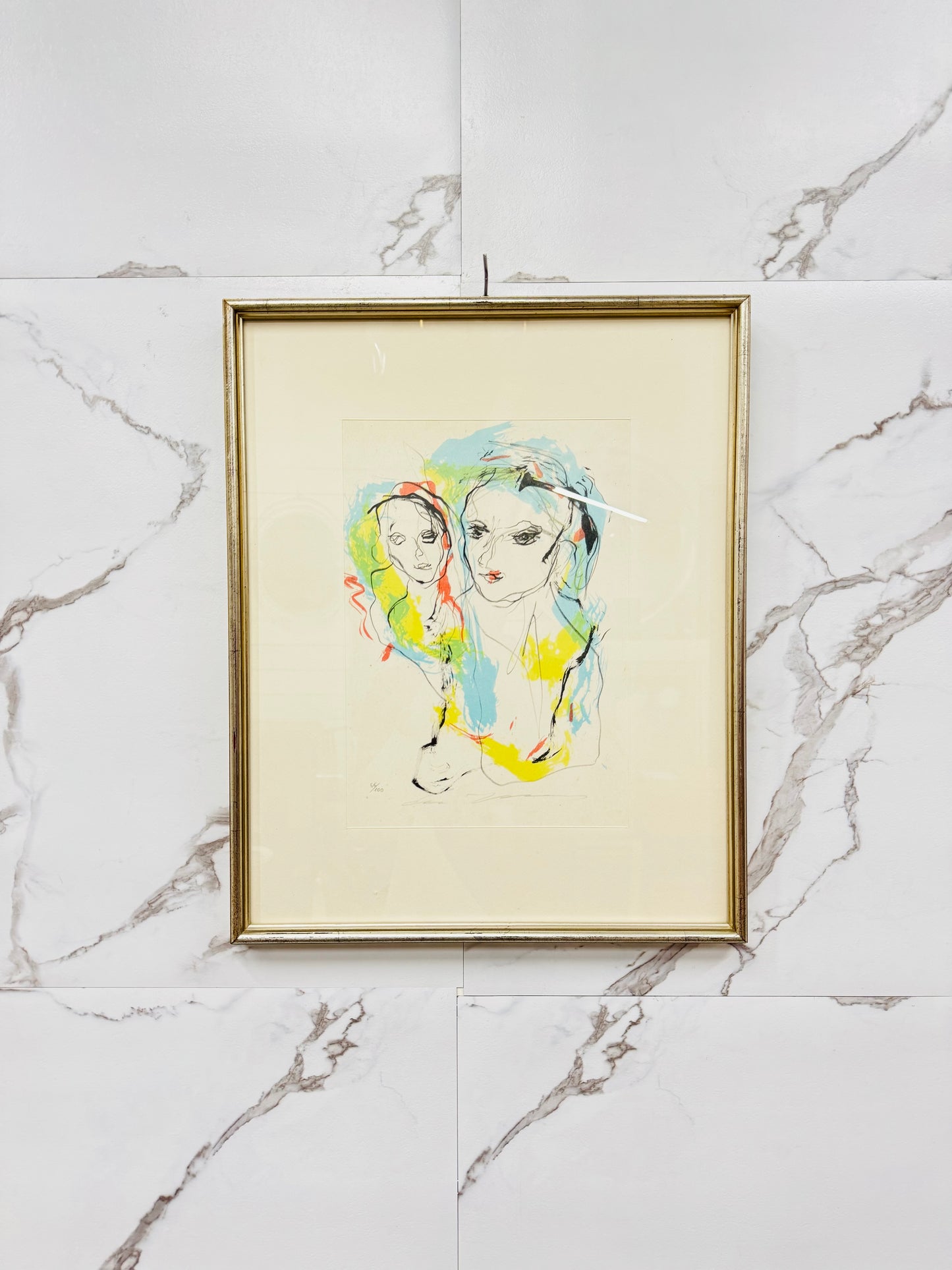 Litografia Ernesto Treccani Madre E Figlio Anni ‘70 66/100