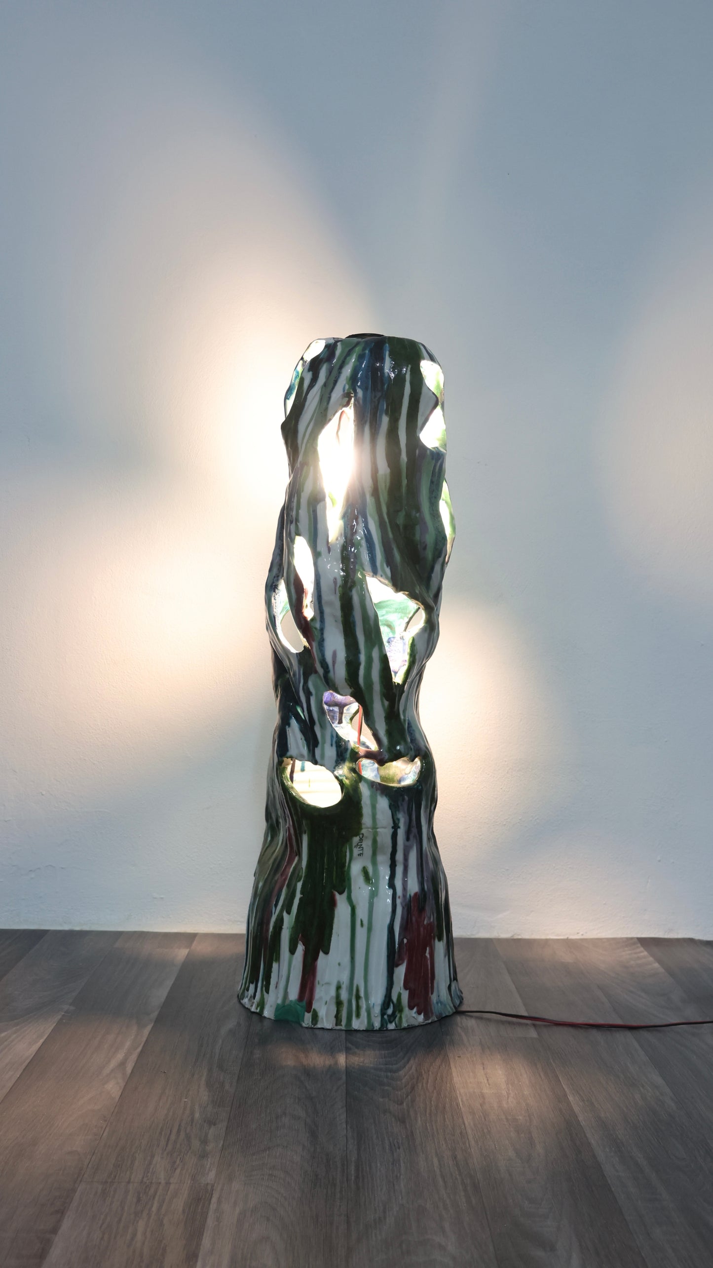 Ernesto Treccani Attr. Lampada Da Tavolo O Da Terra Ceramica Design Modernariato