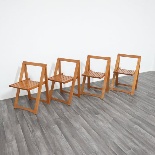 Aldo Jacober Per Alberto Bazzani 4 Sedie Mod. Trieste Anni ‘60 Design Vintage