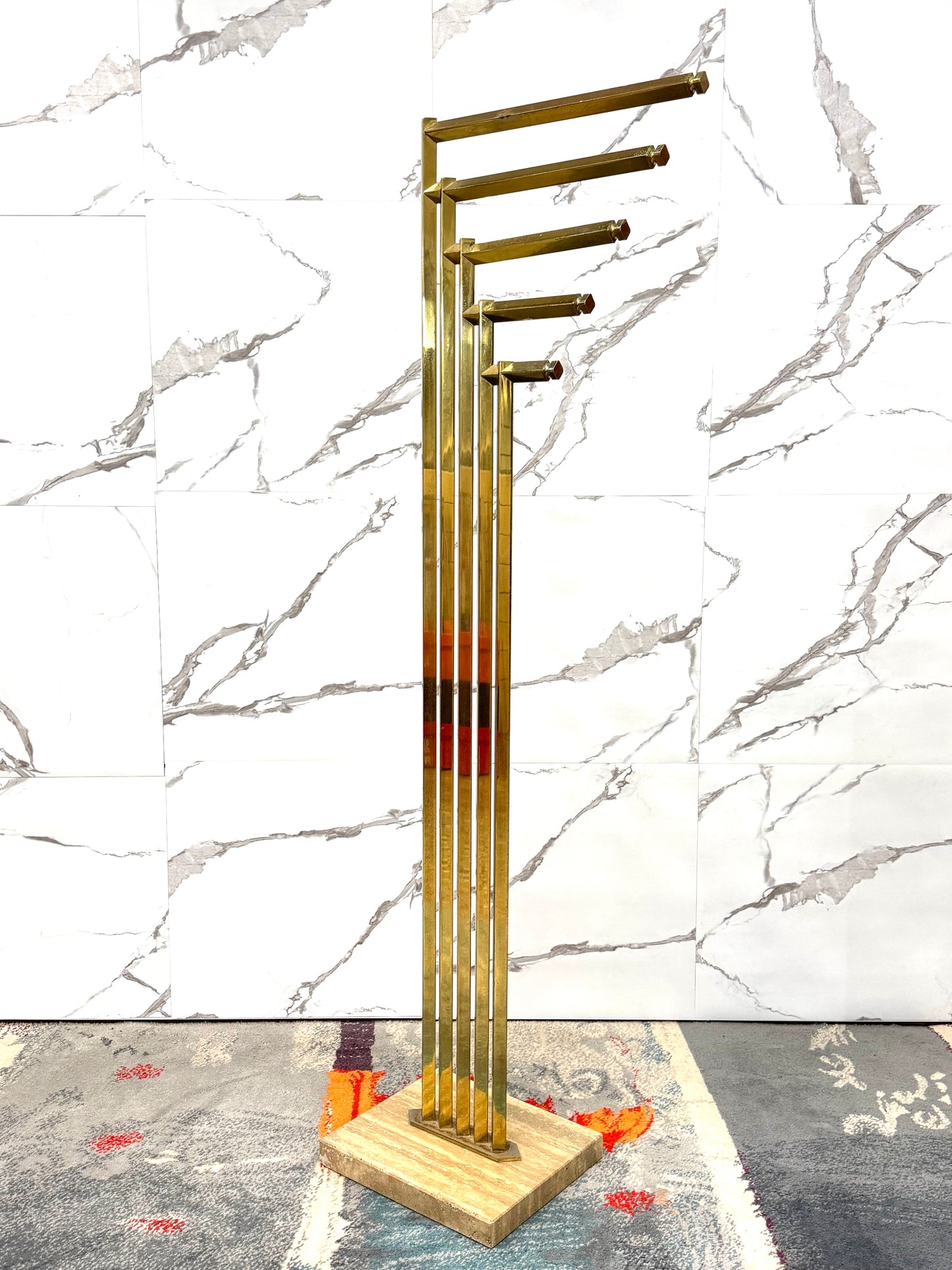 Appendiabiti Romeo Rega In Marmo E Ottone Anni ‘70 Design Modernariato Regency
