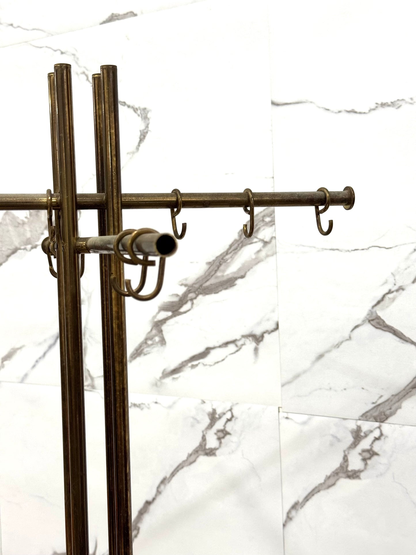 Renato Zevi Metalarte Appendiabiti Marmo E Ottone Design Modernariato