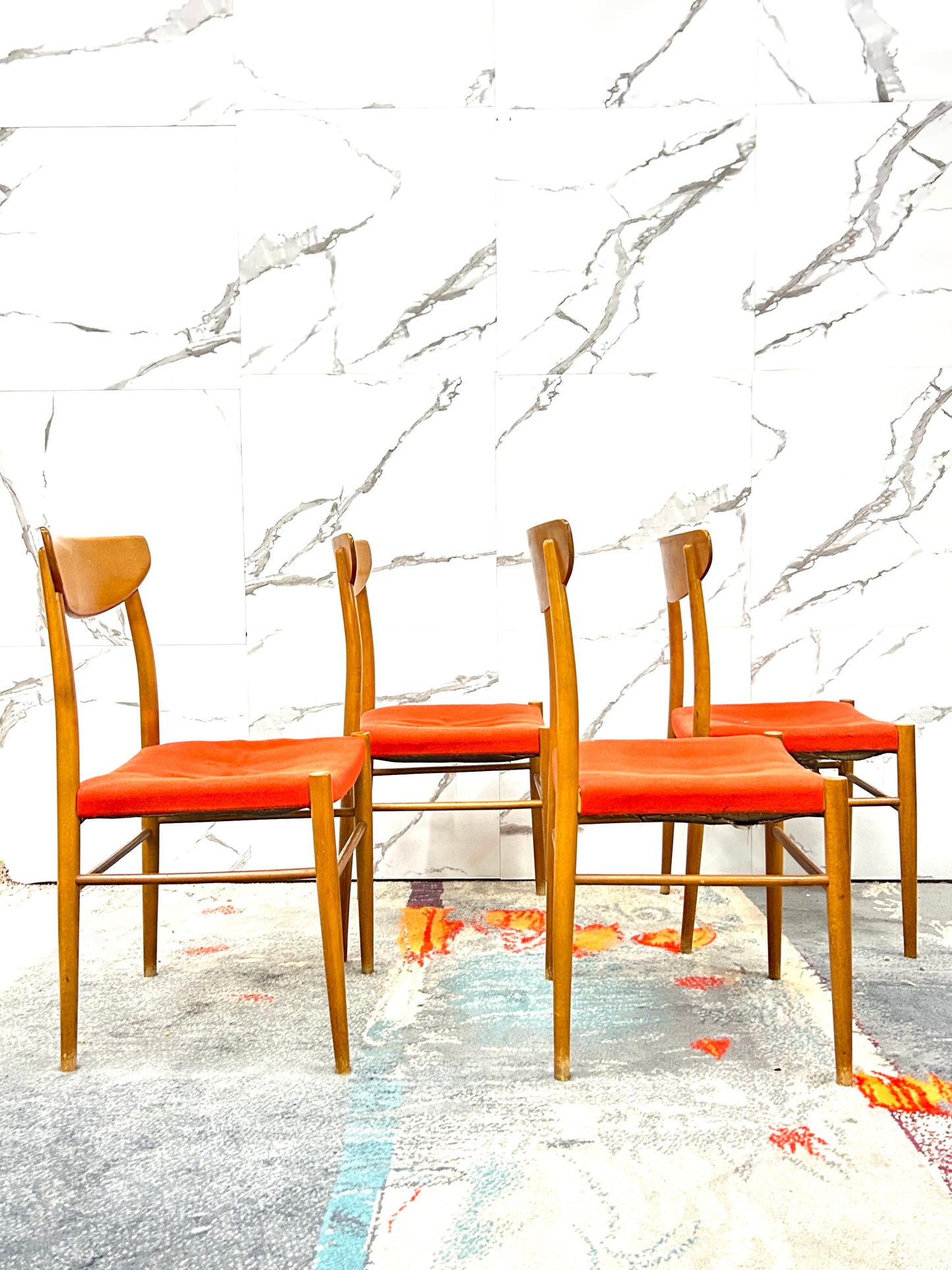 Set Da Pranzo 4 Sedie Design Scandinavo Anni ‘60 Design Modernariato
