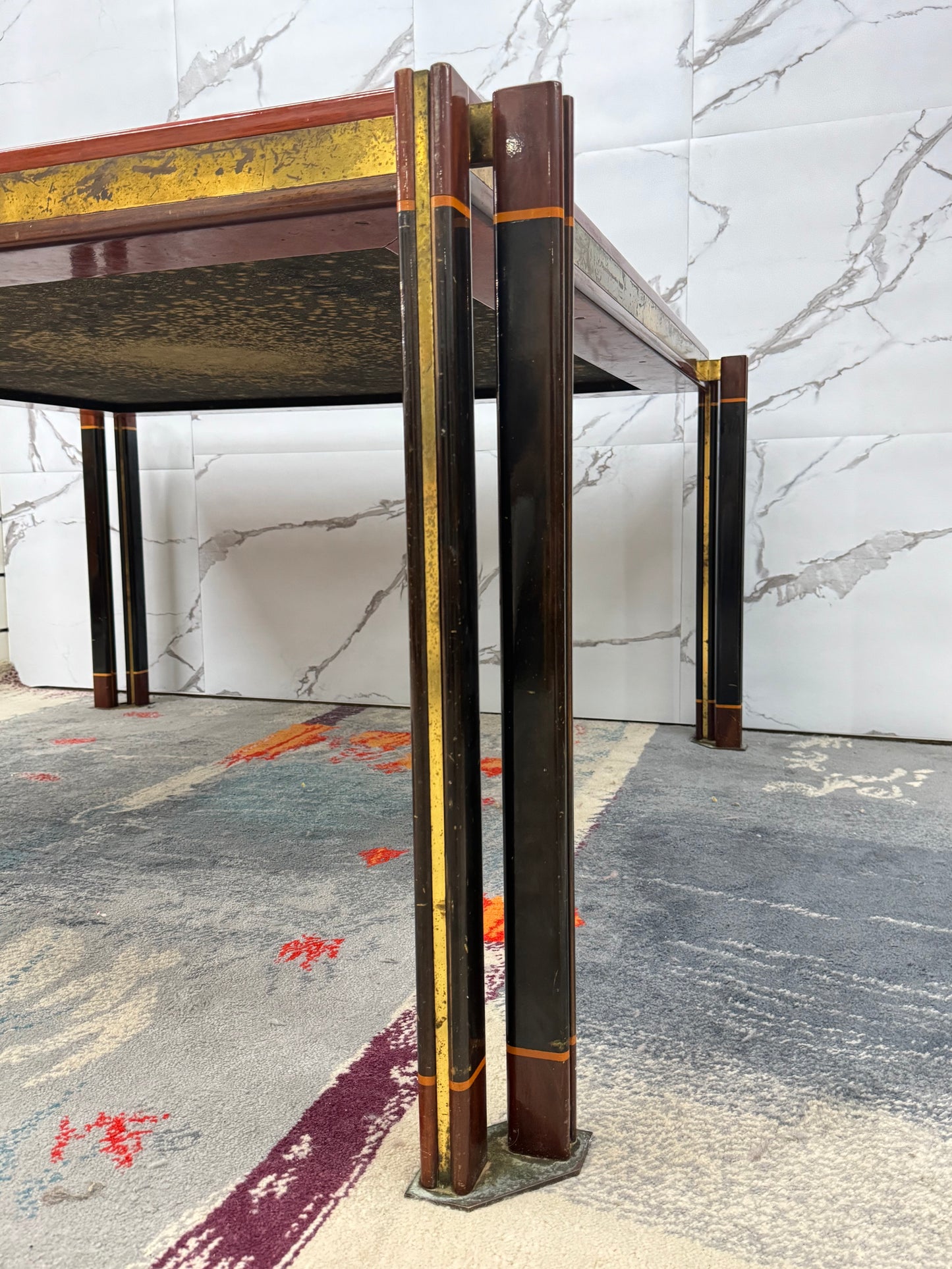 Paolo Barracchia Per Roman Decò Grande Tavolo Da Pranzo Design Modernariato 1970