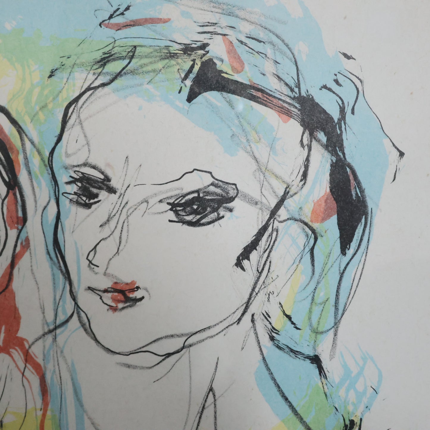 Litografia Ernesto Treccani Madre E Figlio Anni ‘70 66/100