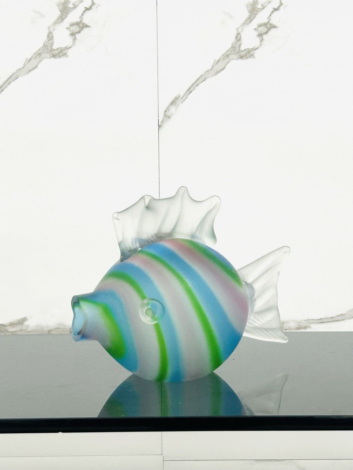 Pesce Palla in Vetro di Murano Multicolor Satinato