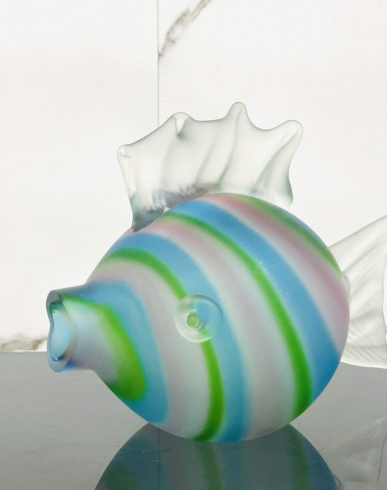 Pesce Palla in Vetro di Murano Multicolor Satinato