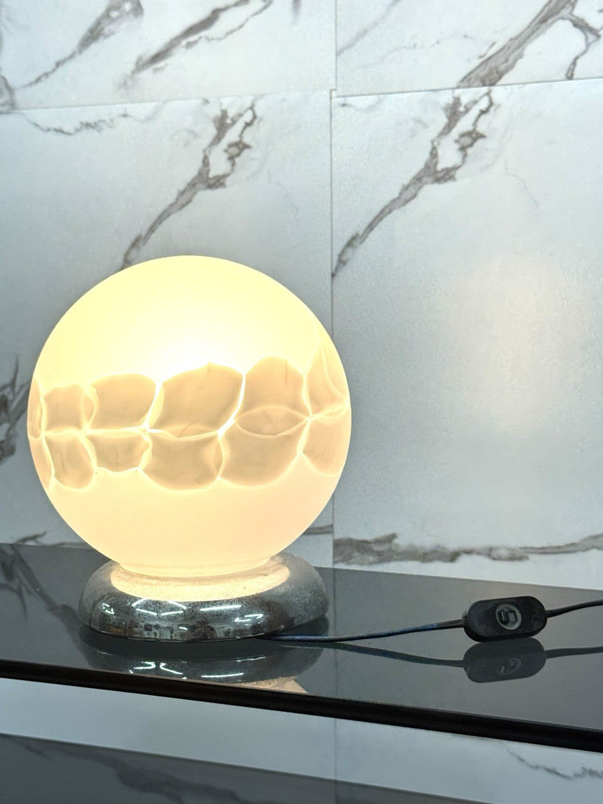 Lampada Da Tavolo Space Age Anni 70 In Vetro Di Murano