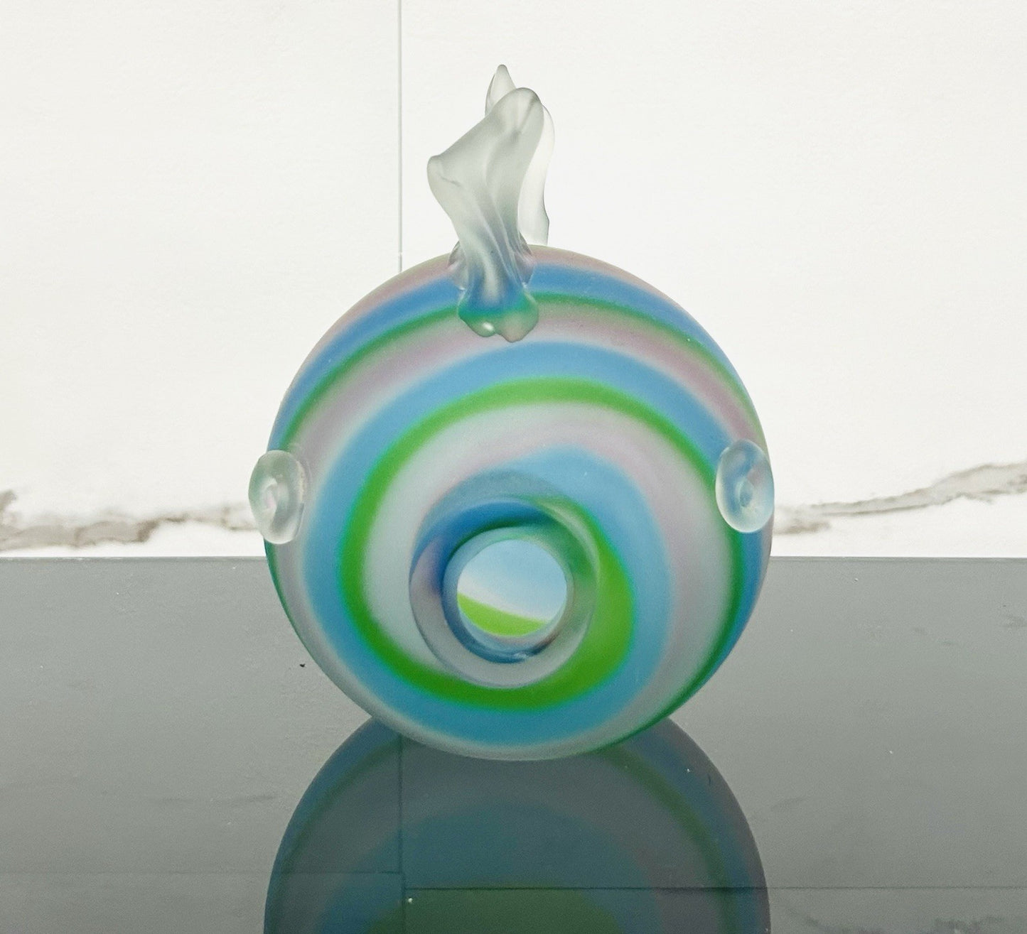 Pesce Palla in Vetro di Murano Multicolor Satinato