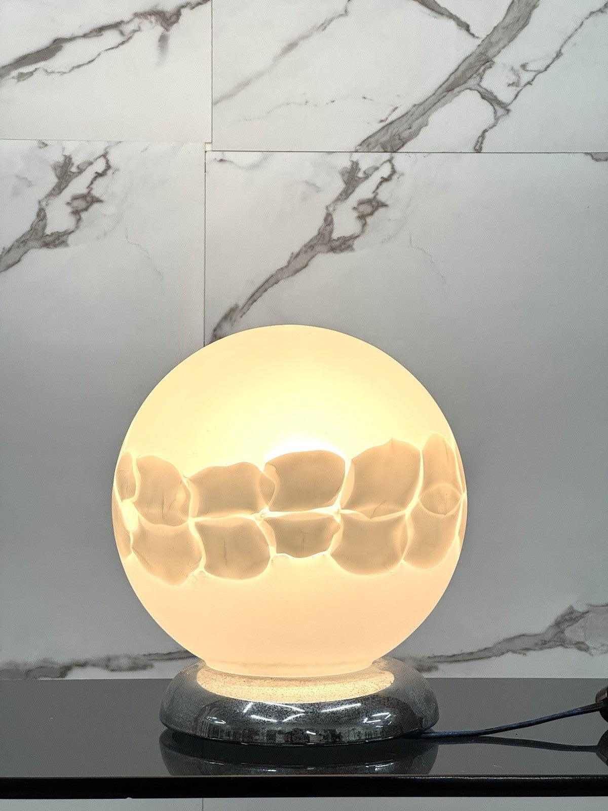 Lampada Da Tavolo Space Age Anni 70 In Vetro Di Murano