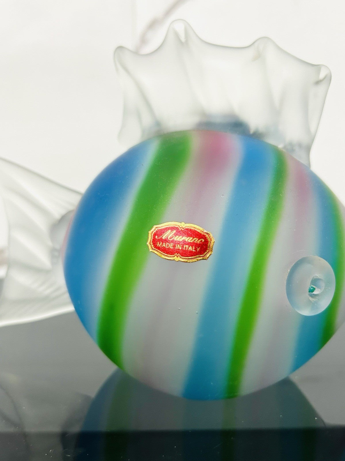 Pesce Palla in Vetro di Murano Multicolor Satinato