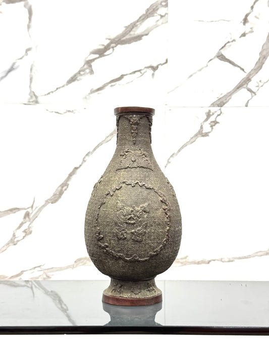 Grande Vaso In Bronzo Dinastia Ming Decoro Geometrico Arcaico XV Secolo