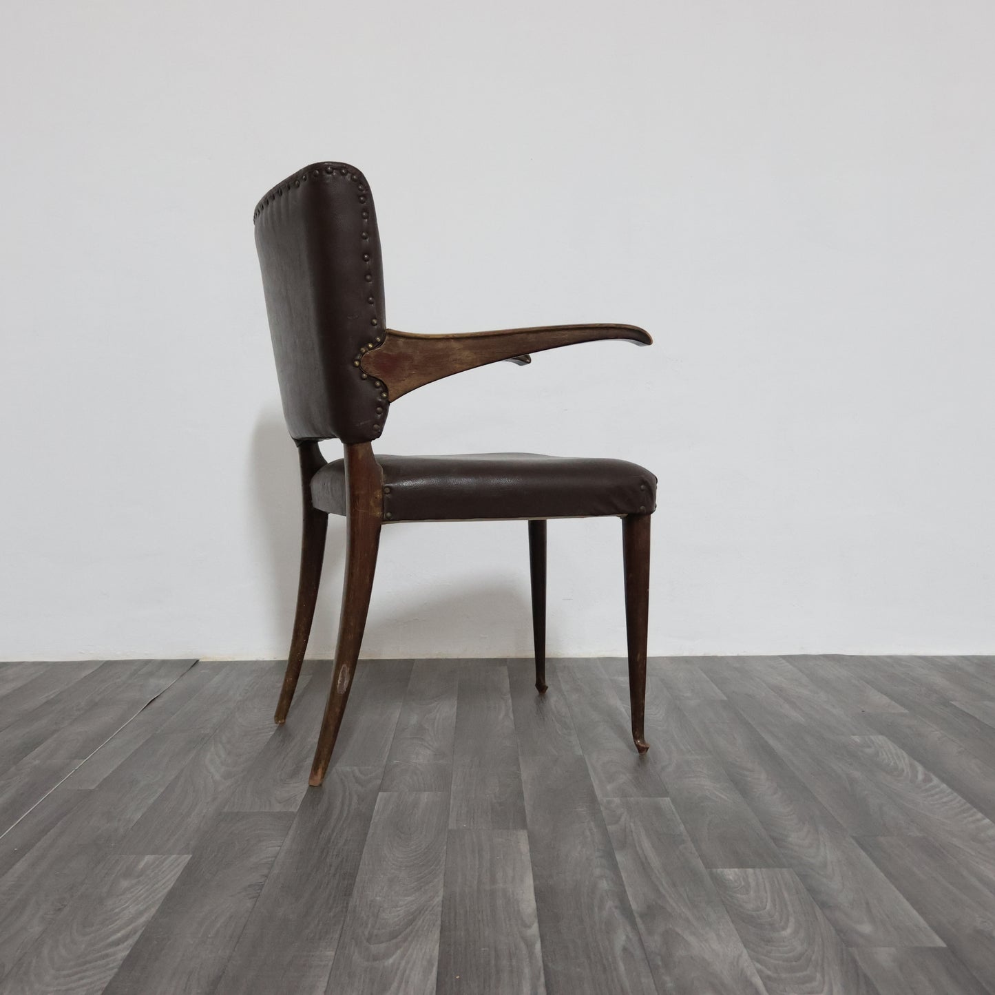 Guglielmo Ulrich Sedia con Braccioli a Sbalzo Anni ‘50 Rare Design Modernariato