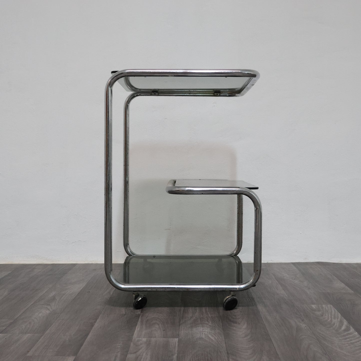Carrello Portavivande Triplo Ripiano Anni 70 Acciaio Design Modernariato