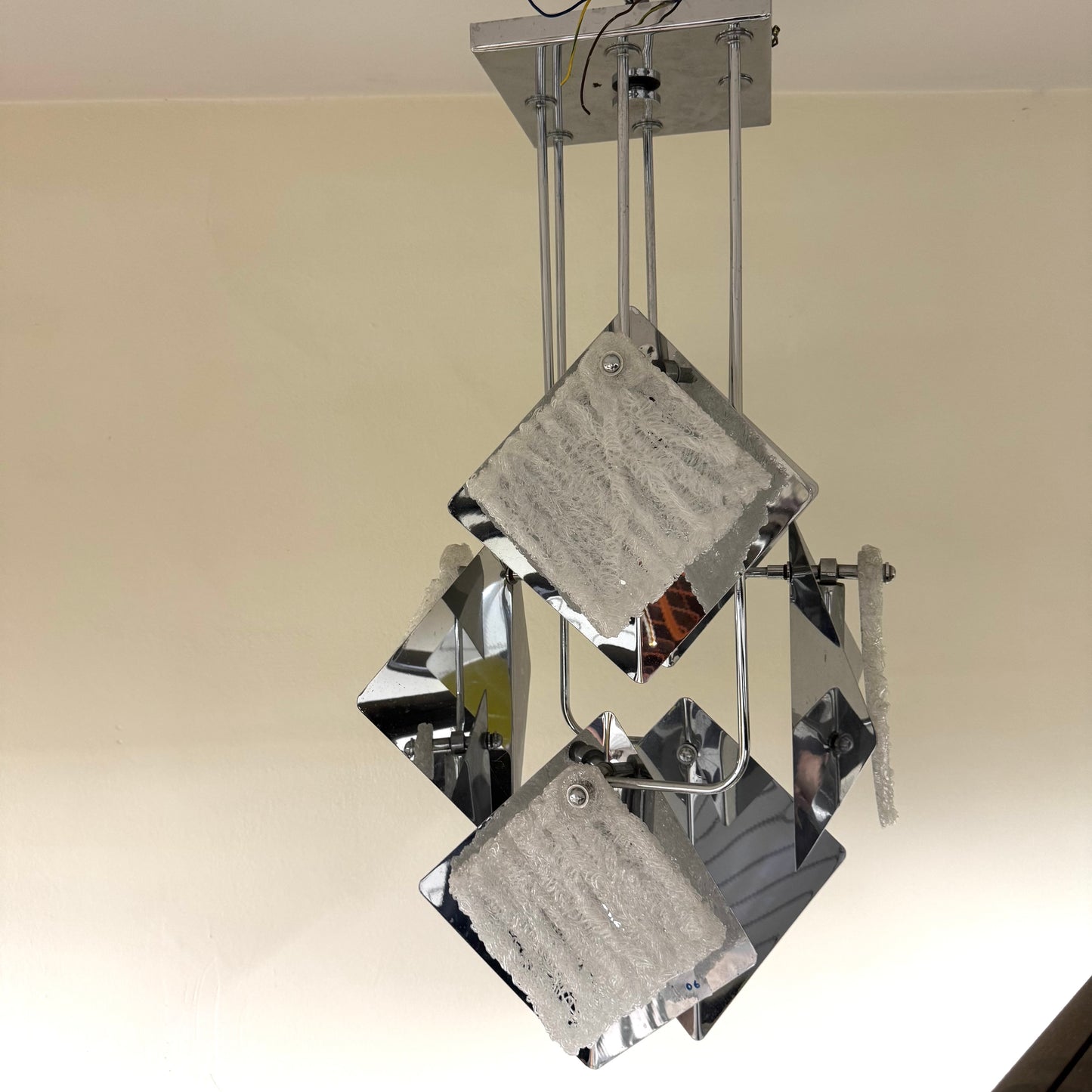 Lampadario Angelo Brotto Esperia Style Chandelier 6 Lights Design 1970’s