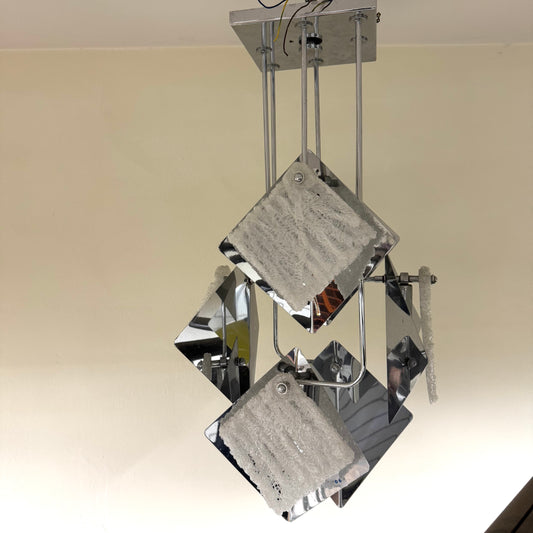 Lampadario Angelo Brotto Esperia Style Chandelier 6 Lights Design 1970’s