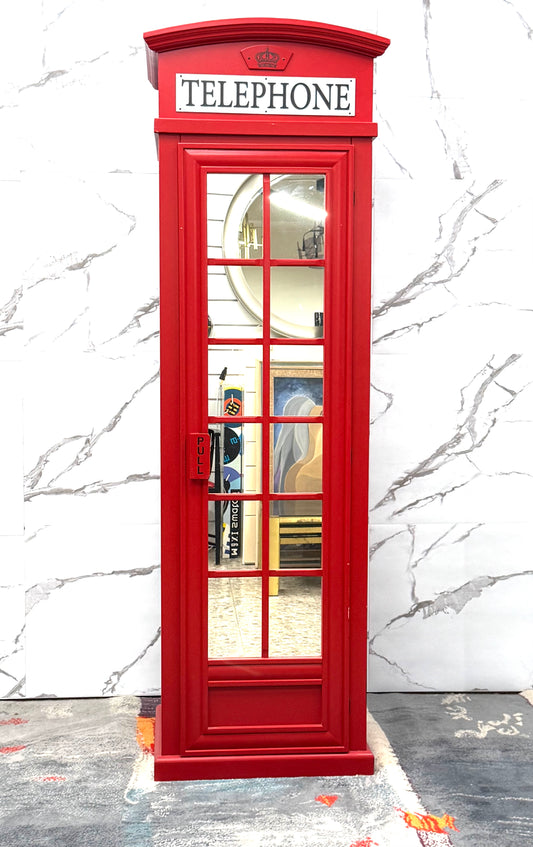 Cabina Armadio con Specchio a Forma di Cabina Telefonica Londinese