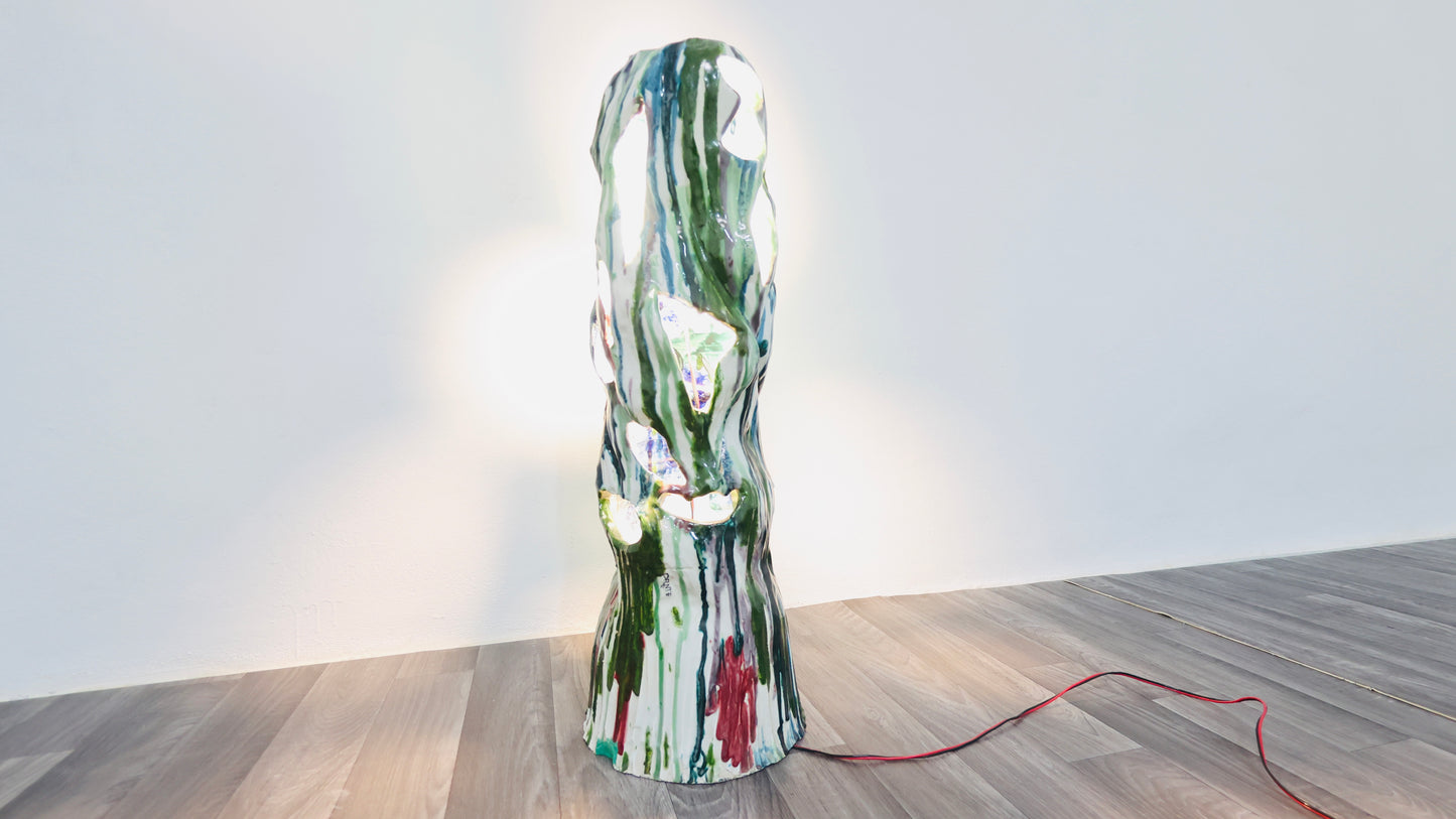 Ernesto Treccani Attr. Lampada Da Tavolo O Da Terra Ceramica Design Modernariato